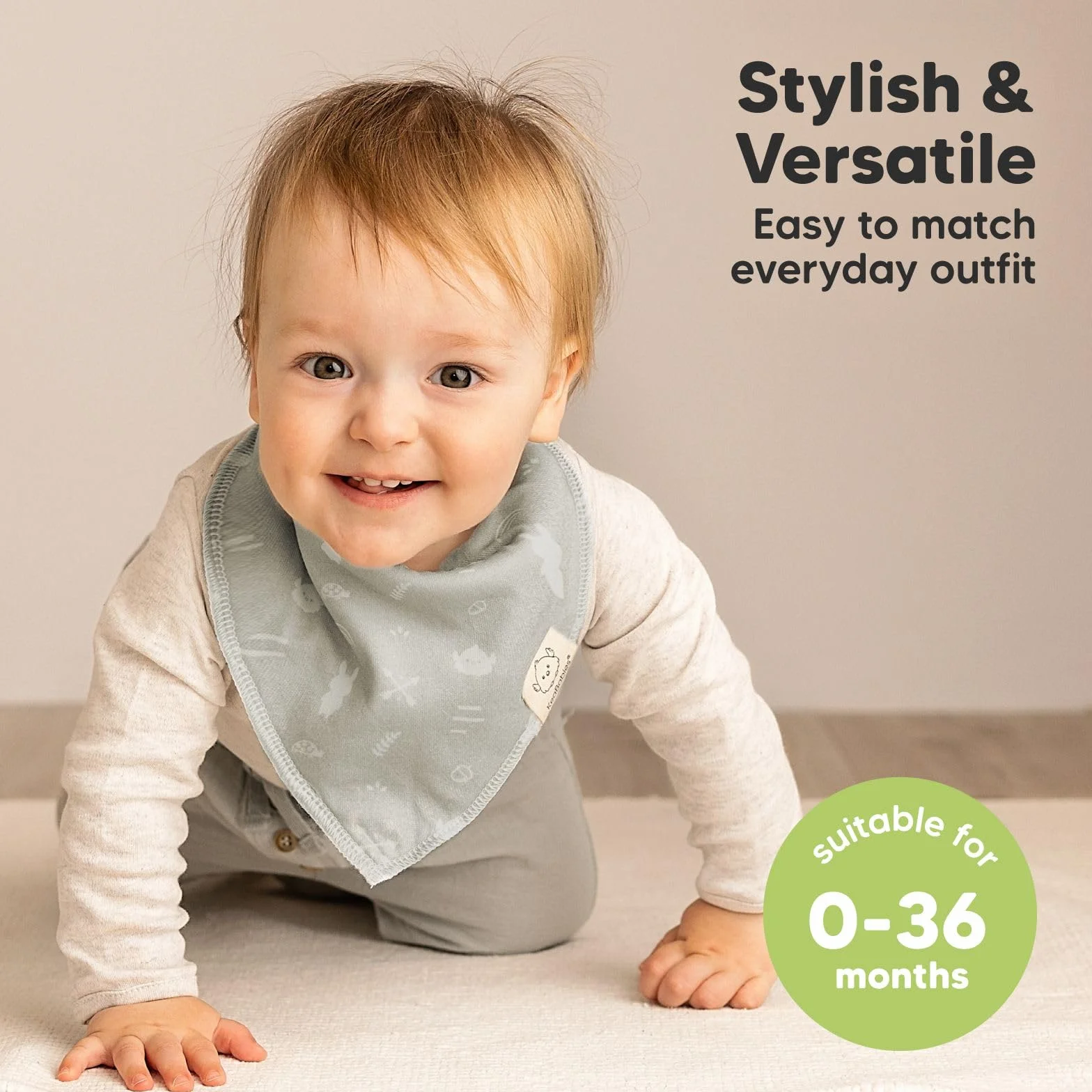 KeaBabies Zestaw 8 trójkątnych chusteczek dla niemowląt Chłopiec, Dziewczynka - Unisex śliniaki, Super chłonne chusty dziecięce, śliniaczki dziecięce z bawełny organicznej, bandany dla niemowląt