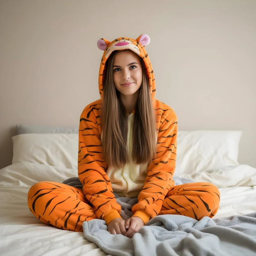 Kigurumi Onesie piżama dla dorosłych, uniseks, kostium zwierzęcy, kombinezon z flaneli, jednoczęściowy, dla kobiet i mężczyzn