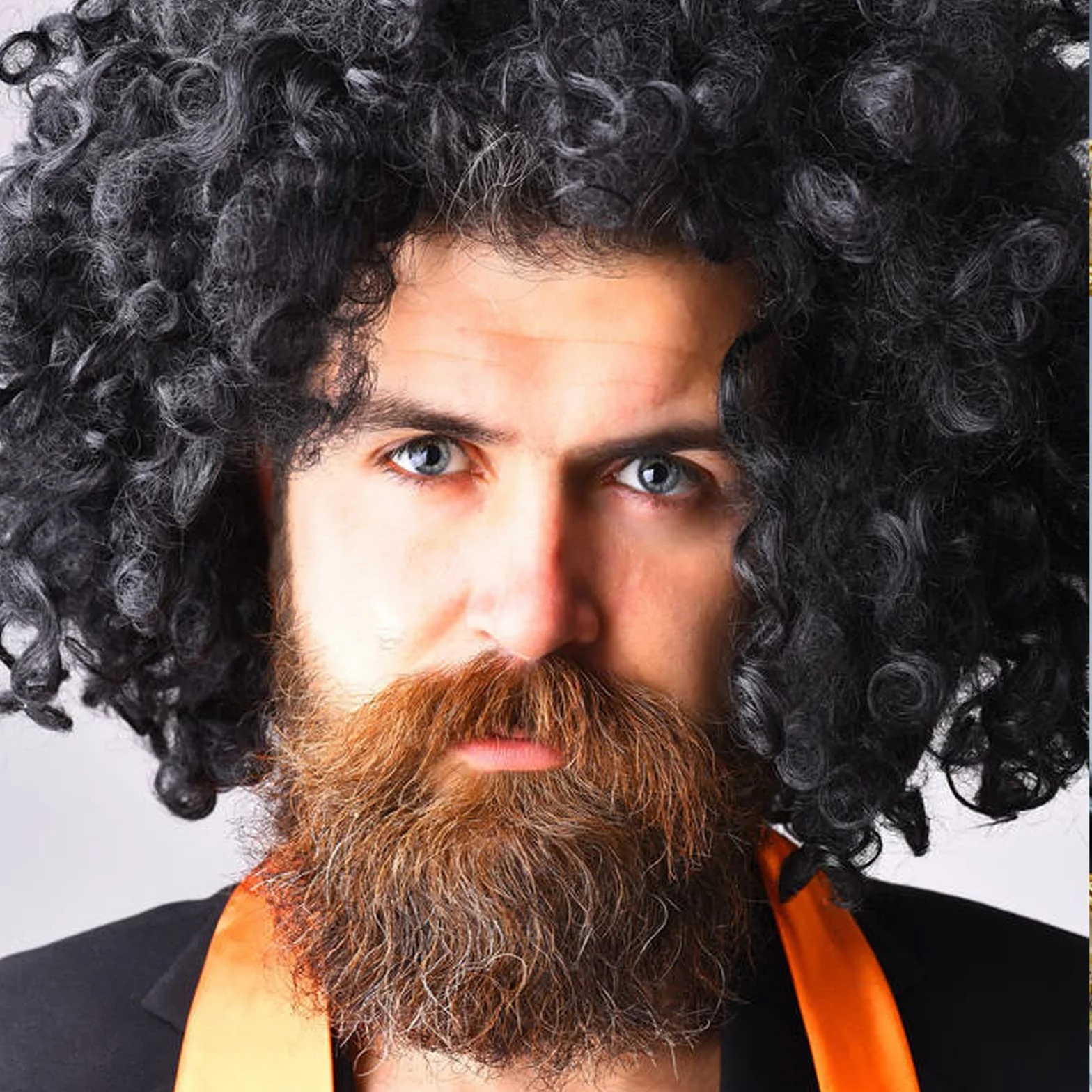 Afro PERUKA Kręcone Włosy Wig Black Afroperuka Peruka z Lokami Fasching Karnawał Unisex Lata 70. Funky Afro Peruka, One Size, (Czarna)