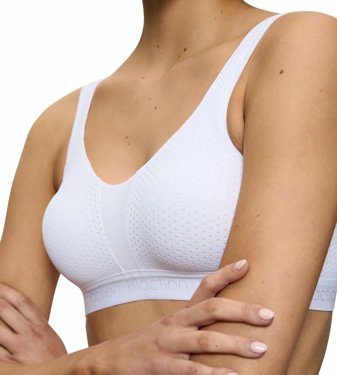 Triumph Triaction Energy Lite sportowy biustonosz bez fiszbin, biały, 85C