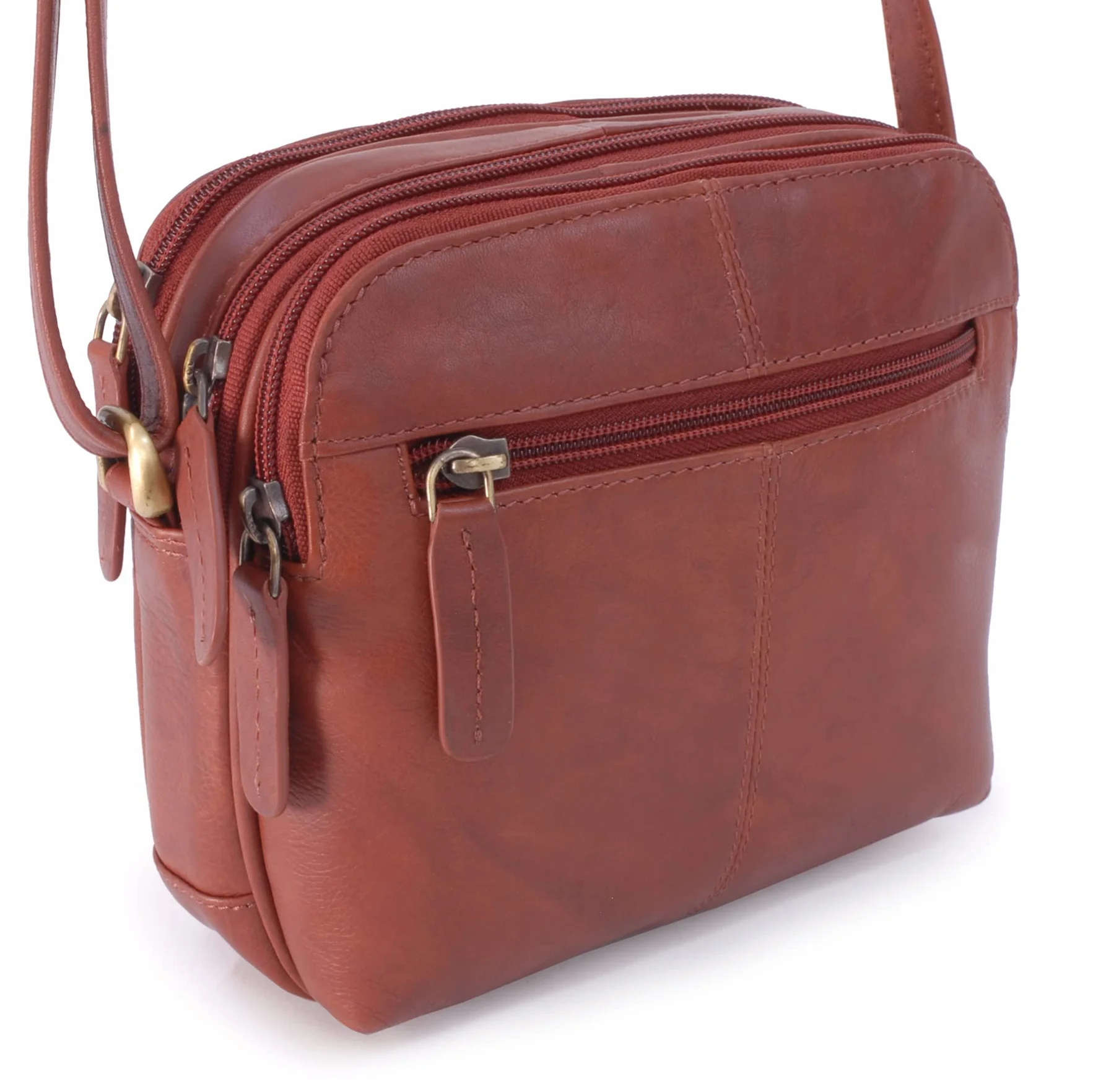 Visconti - Damska Mała Skórzana Torebka Crossbody - Torba na Ramię z Długim Regulowanym Paskiem - z Wieloma Kieszeniami - 18939 Holly