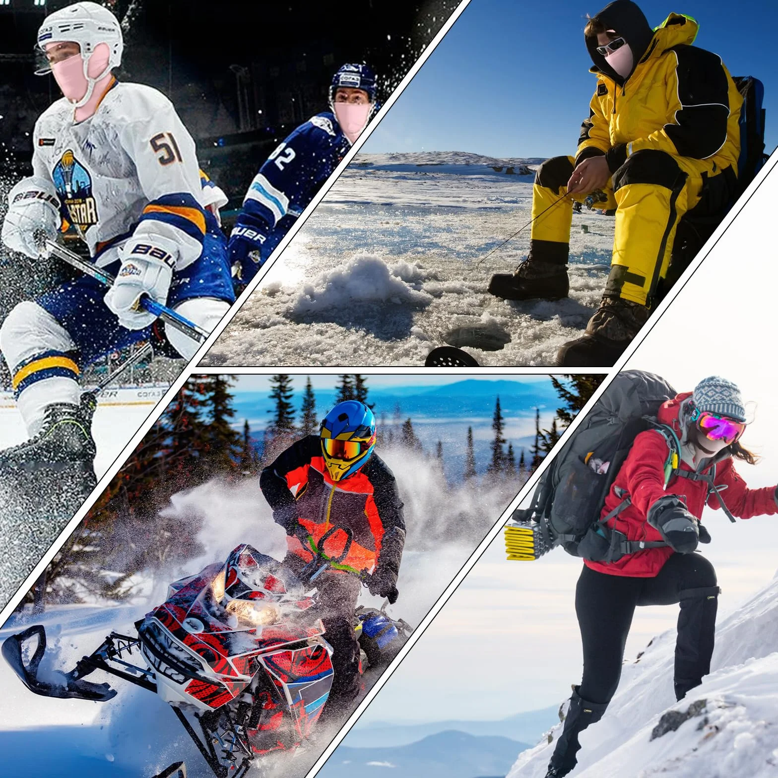 Kominiarka narciarska, kominiarka narciarska, dla mężczyzn/kobiet, dzieci, na zimę, jesień, wiatroszczelna kominiarka motocyklowa na narty, snowboard, rower, Rosa, L-4XL