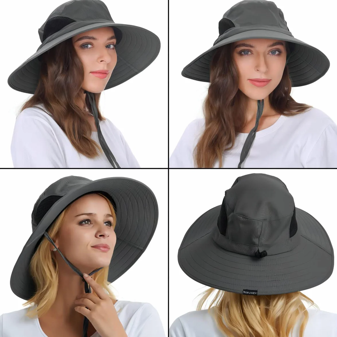 EINSKEY Kapelusz przeciwsłoneczny, z szerokim rondem, ochrona UV UPF 50+, wodoodporny, pakowany, typu bucket, unisex, dla mężczyzn i kobiet, na wędkowanie, wędrówki, plażę, ogród