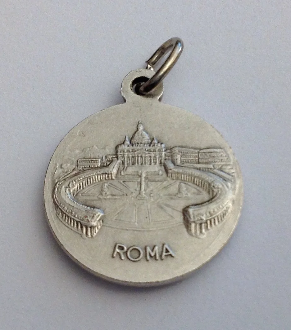 I G J Medal Papieża Franciszka i Świętego Piotra Place - Medale Patronów …, Mosiądz Srebro szterlingowe Metal Srebro, Bez kamienia