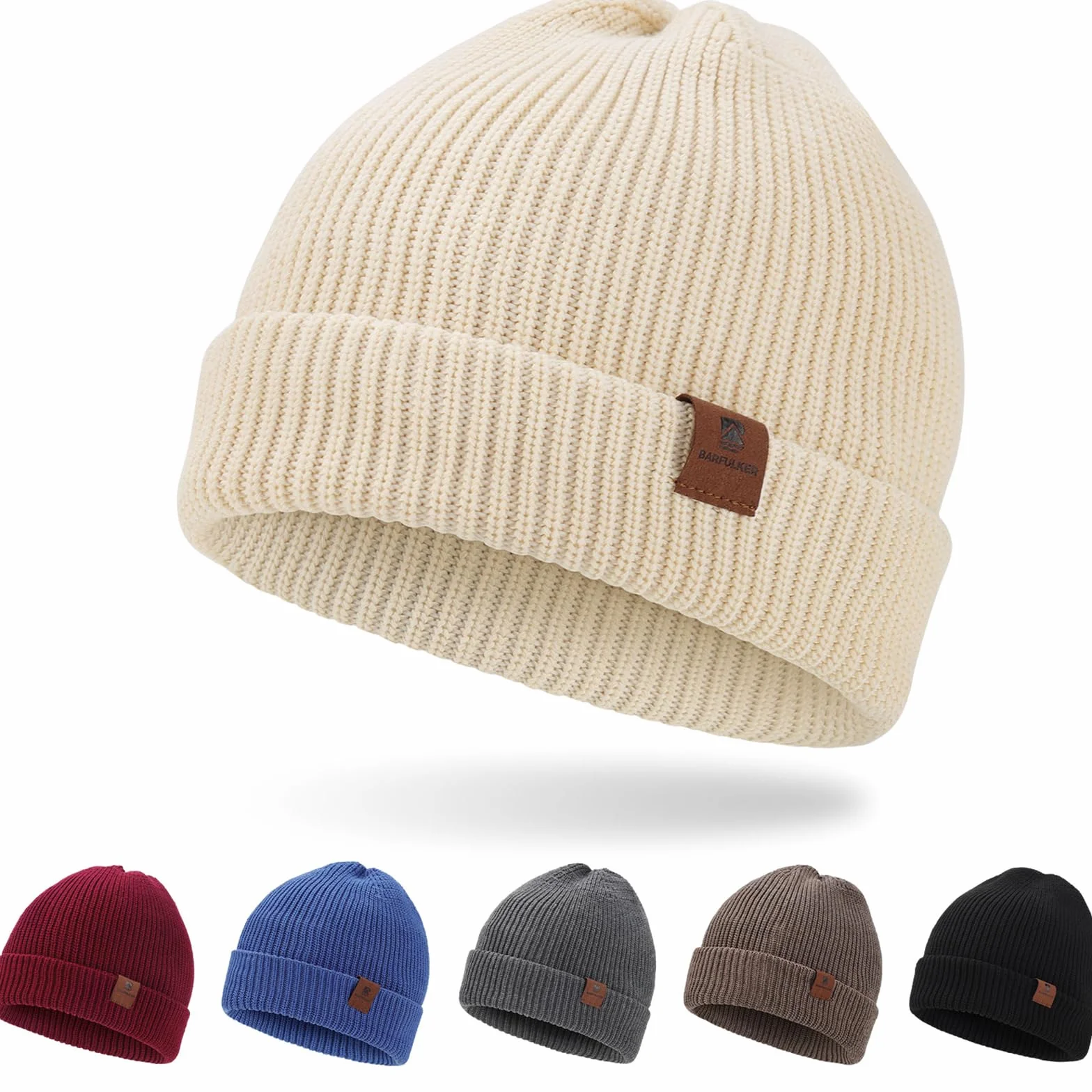 Czapka Beanie dla Mężczyzn i Kobiet, Uniseks Czapki Dzianiny na Jesień Zimę Dzianina Czapka Zimowa Damska Miękka i Ciepła Czapka Knitted Hats,Biały