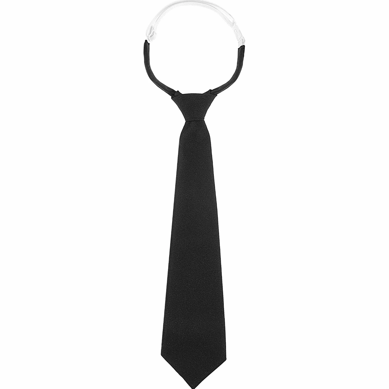 Czarny krawat dla kobiet, 33 cm, wstępnie zawiązany, regulowany, damski krawat dla kobiet, mundurki szkolne, gradacja, biznes, ślub, cosplay, krawat, Czarny, 13.38 inch