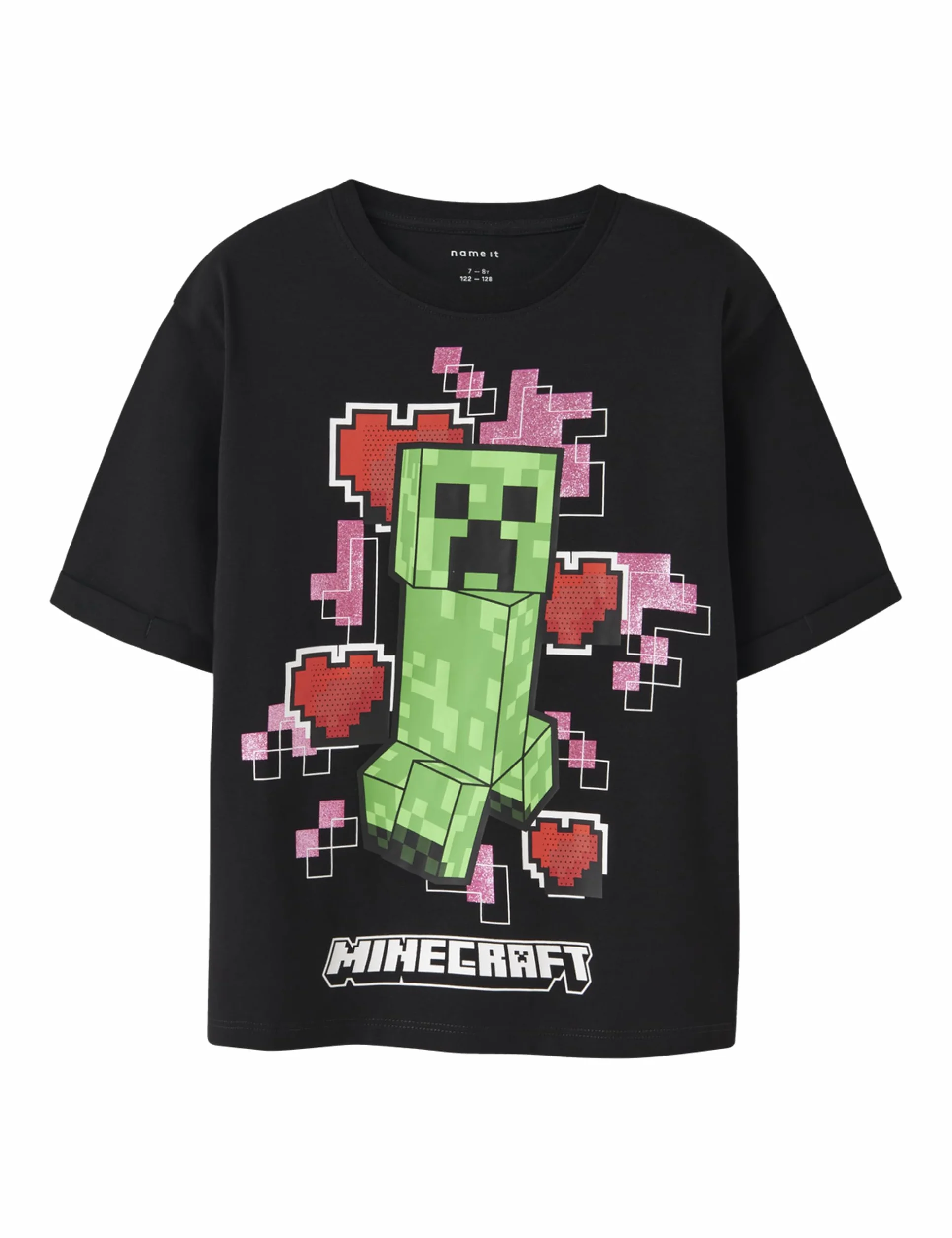 Nkfjyra Minecraft Ss Nreg Top Box Bfu, czarny, 122-128