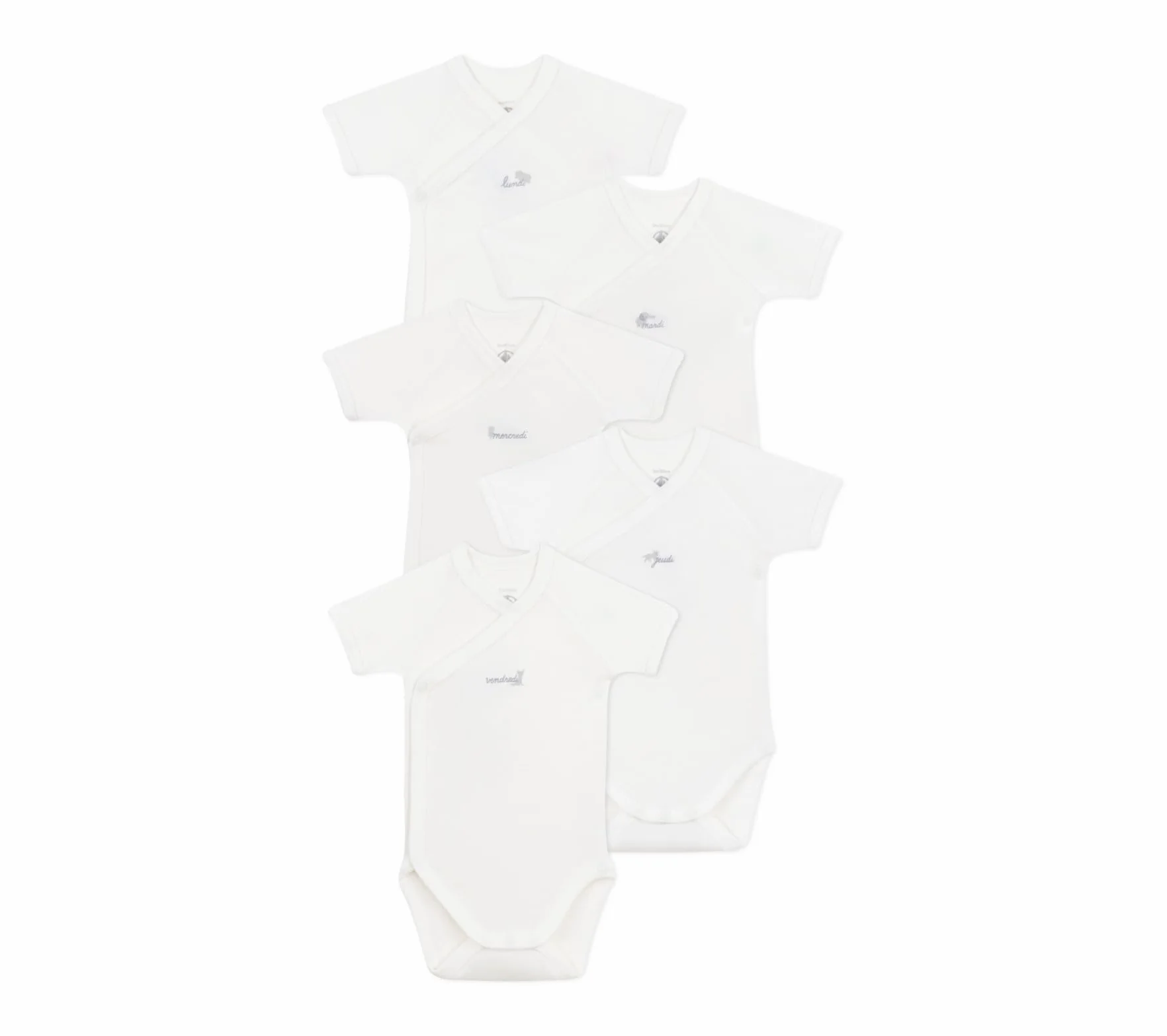 Petit Bateau Body dziecięce z krótkim rękawem (5 sztuk) Unisex, Wariant 1, Prematuro
