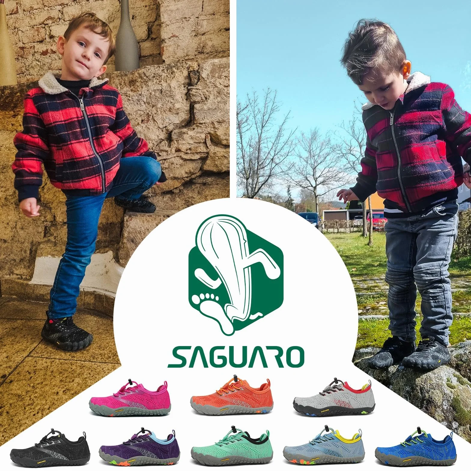 SAGUARO Dziecięce buty do noszenia bez skarpet, oddychające, antypoślizgowe, lekkie, miękkie buty sportowe, buty do biegania, rozmiary 24-36, czarny, 25 EU