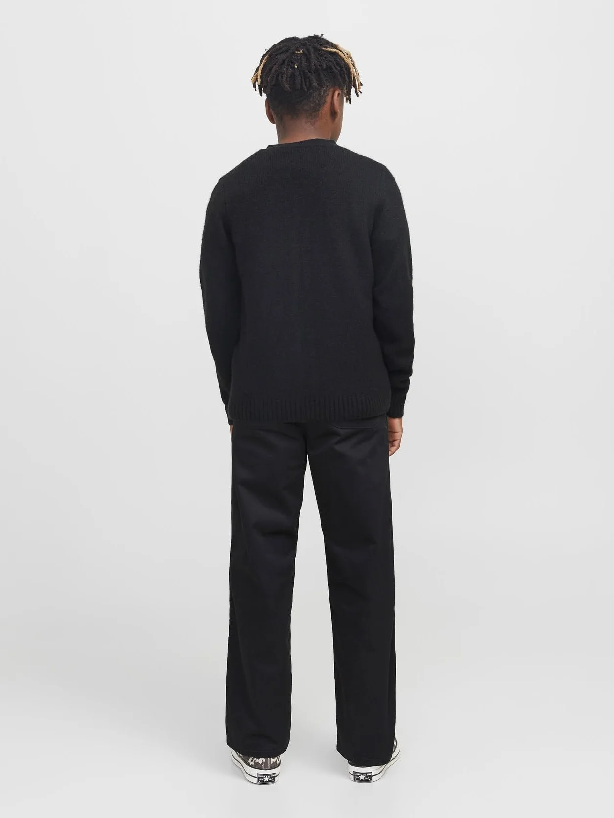JACK&JONES JUNIOR Jpstalex Clean Jjworker Pants Noos Jnr spodnie chłopięce, Czarny/szczegóły: szwy W. Dtm, 152