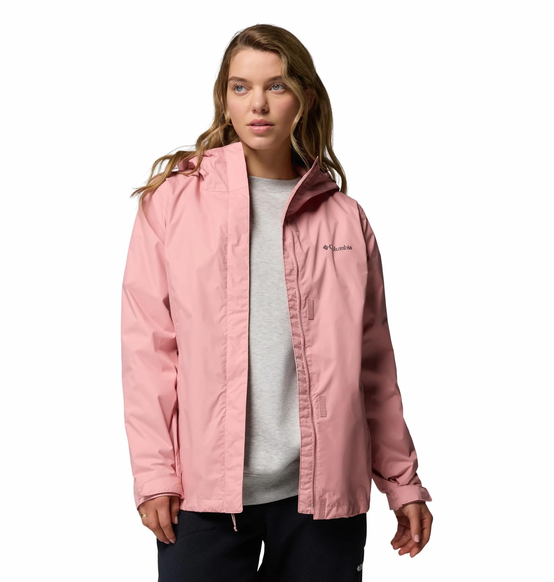 Columbia Damska kurtka Arcadia 2, wodoodporna, przeciwdeszczowa, gumka, różowa, XL