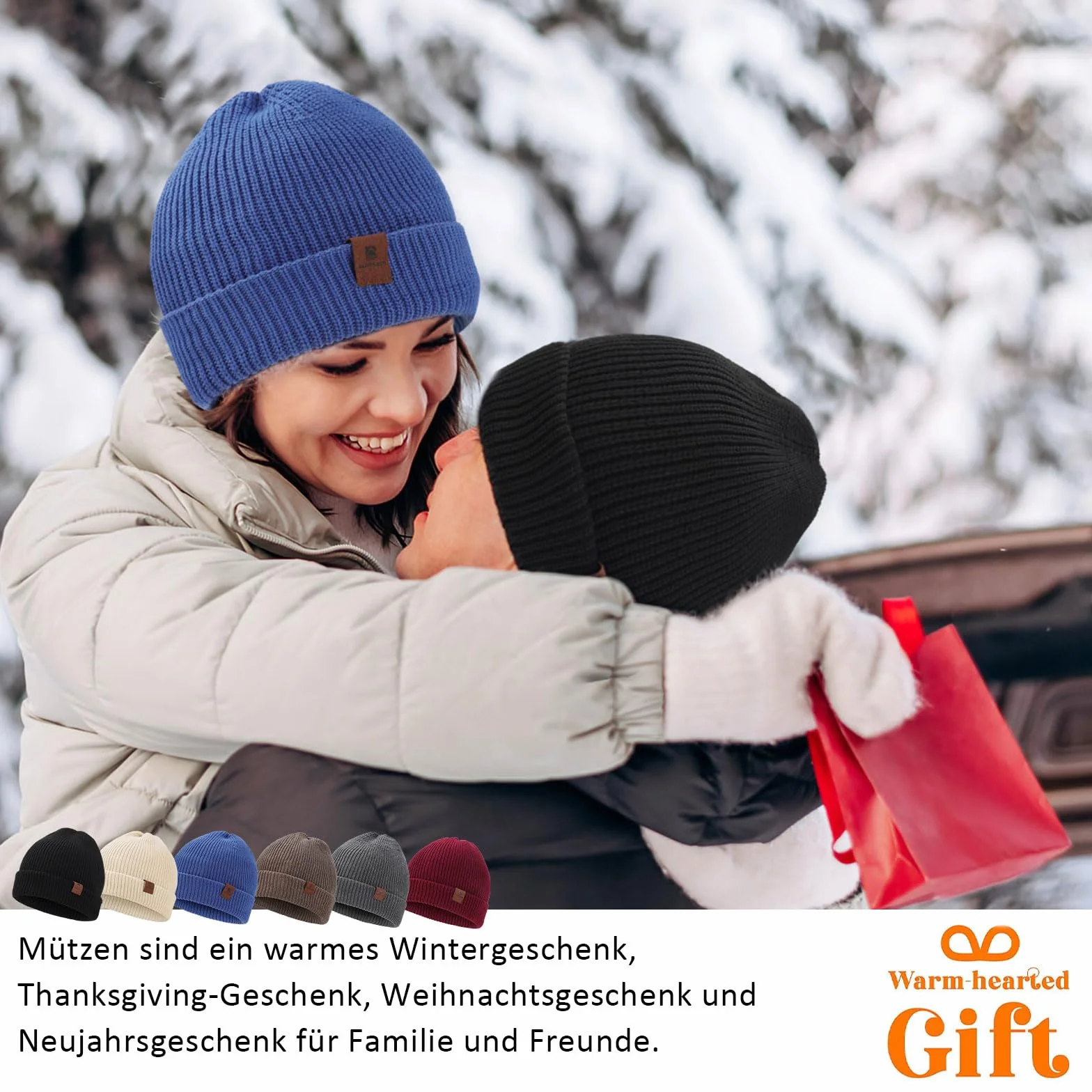 Czapka Beanie dla Mężczyzn i Kobiet, Uniseks Czapki Dzianiny na Jesień Zimę Dzianina Czapka Zimowa Damska Miękka i Ciepła Czapka Knitted Hats,Biały