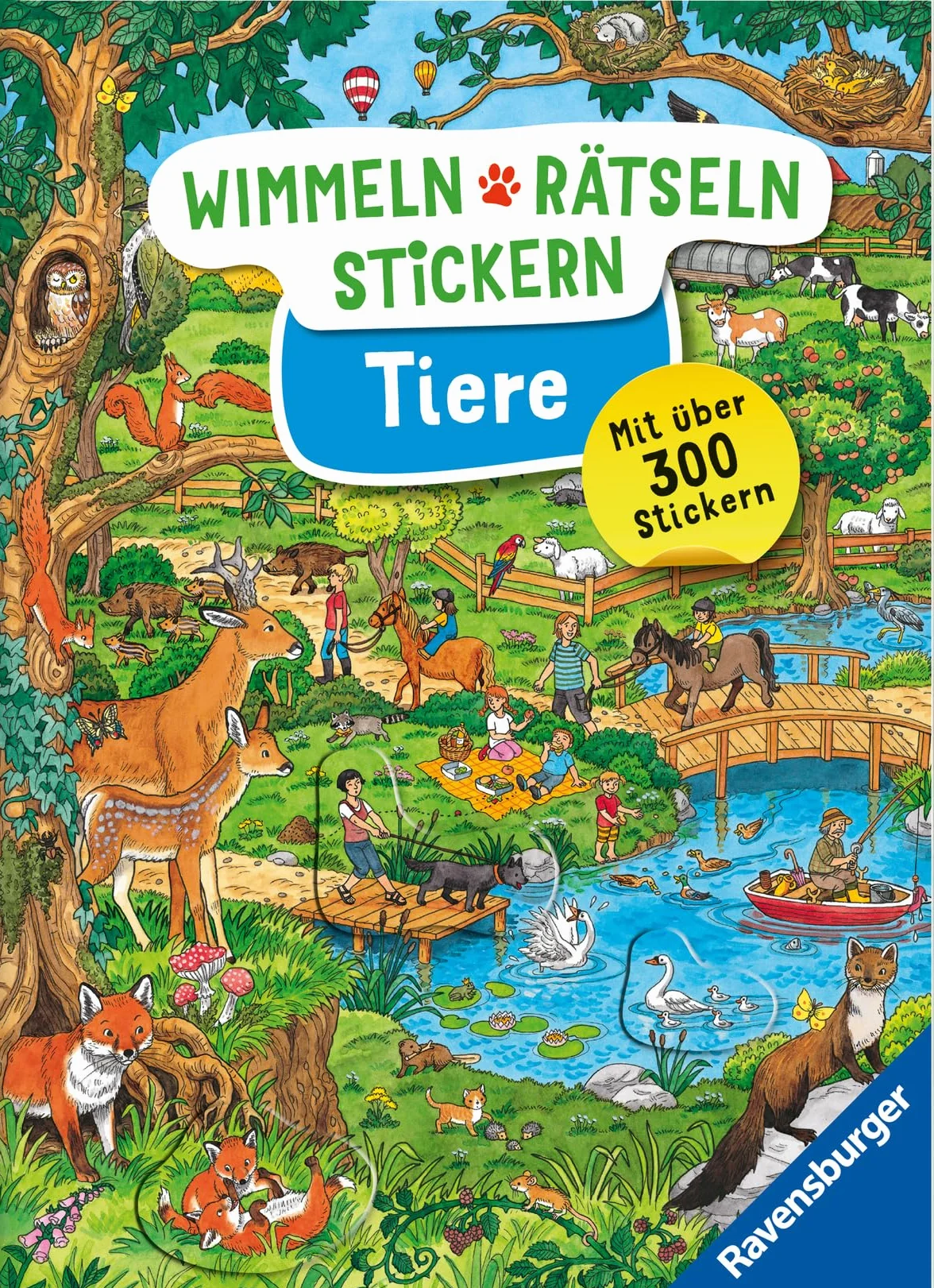 Wimmeln, Rätseln, Stickern: Tiere