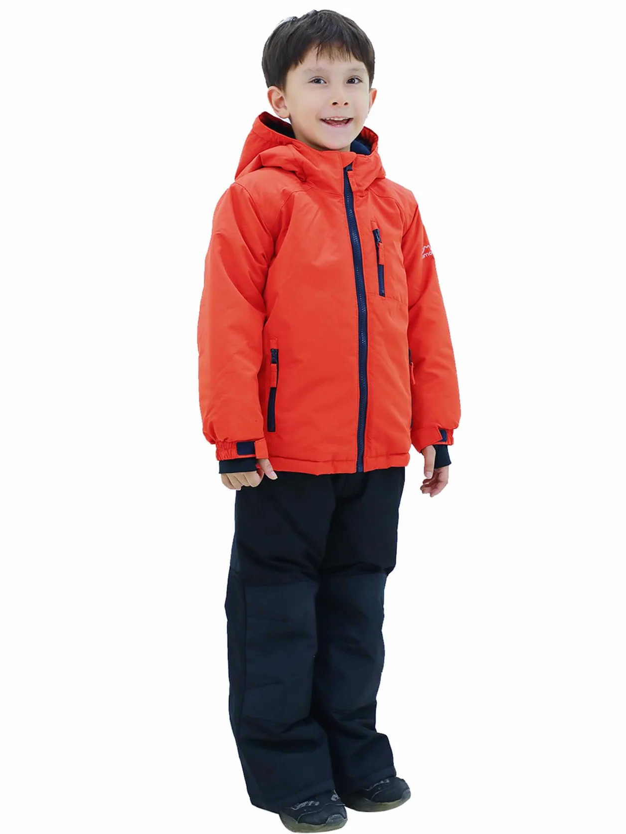 SMONTY COZY Kombinezon narciarski, chłopięcy, płaszcz zimowy, z kapturem, wodoodporny, zimowy kombinezon narciarski, kombinezon narciarski, kombinezon zimowy