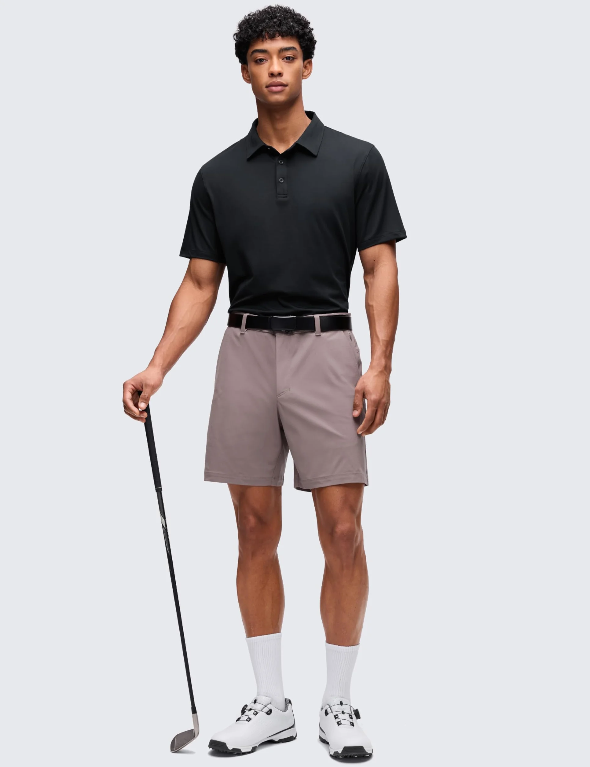 CRZ YOGA Koszulki polo Cloud Jersey dla mężczyzn - średniej grubości koszulki golfowe z krótkim rękawem miękkie sportowe casualowe koszulki