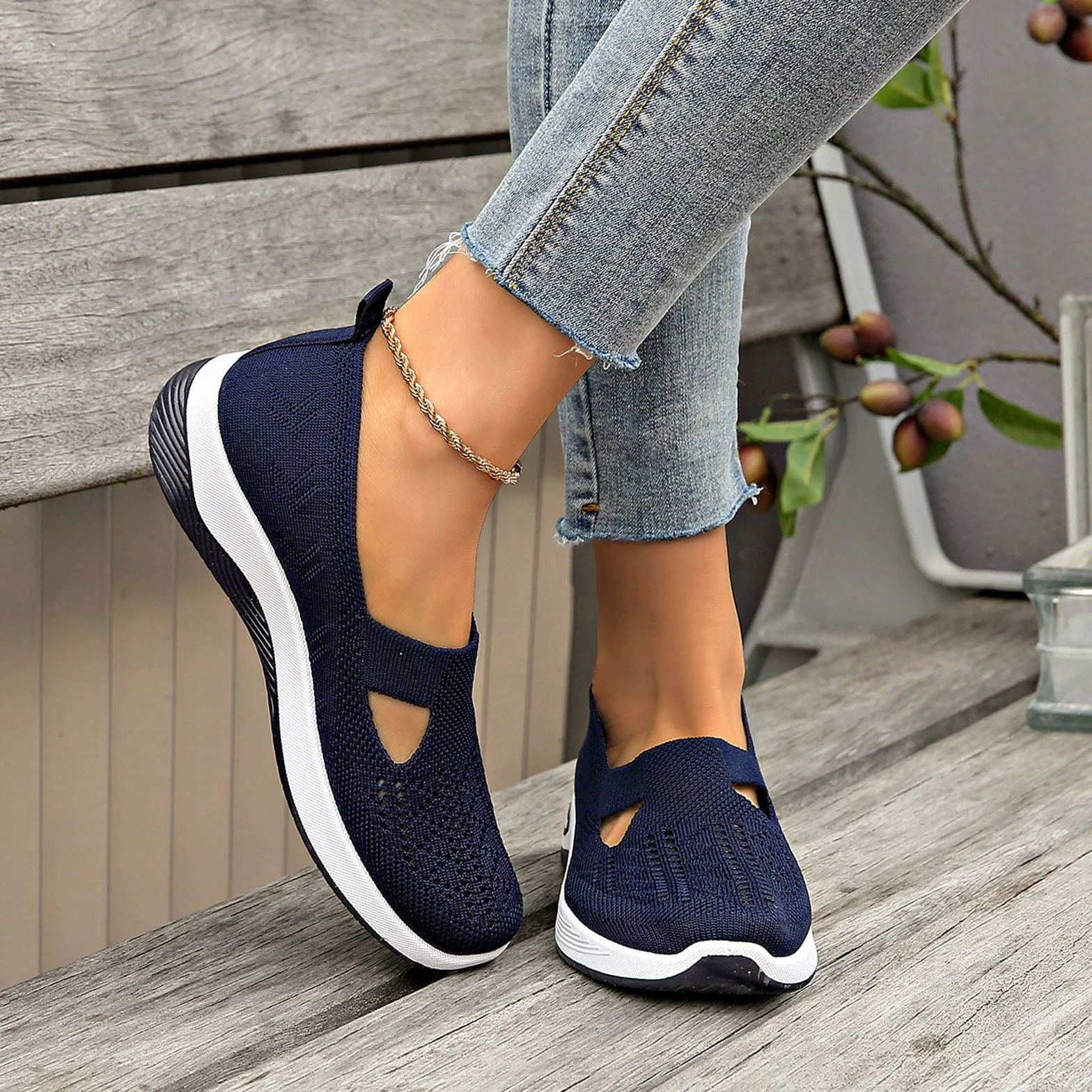 Damskie ortopedyczne buty wsuwane, buty sportowe, oddychające, lekkie, z siateczki, szerokość H, buty sportowe, wygodne, ergonomiczne, miękkie wkładki, buty do chodzenia, buty letnie, buty rekreacyjne