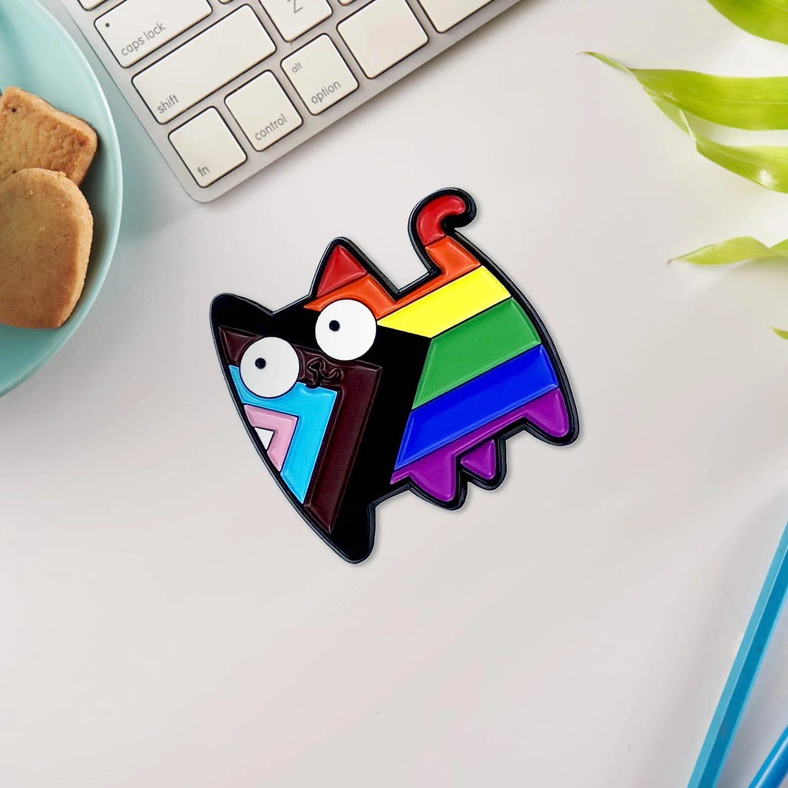 2 sztuki tęczowych przypinek Pride, przypinki z kotami, tęczowe urocze broszki z kotami, przypinki, przypinki anime, urocze koty akcesoria pin LGBTQ do ubrań, torebek, plecaków