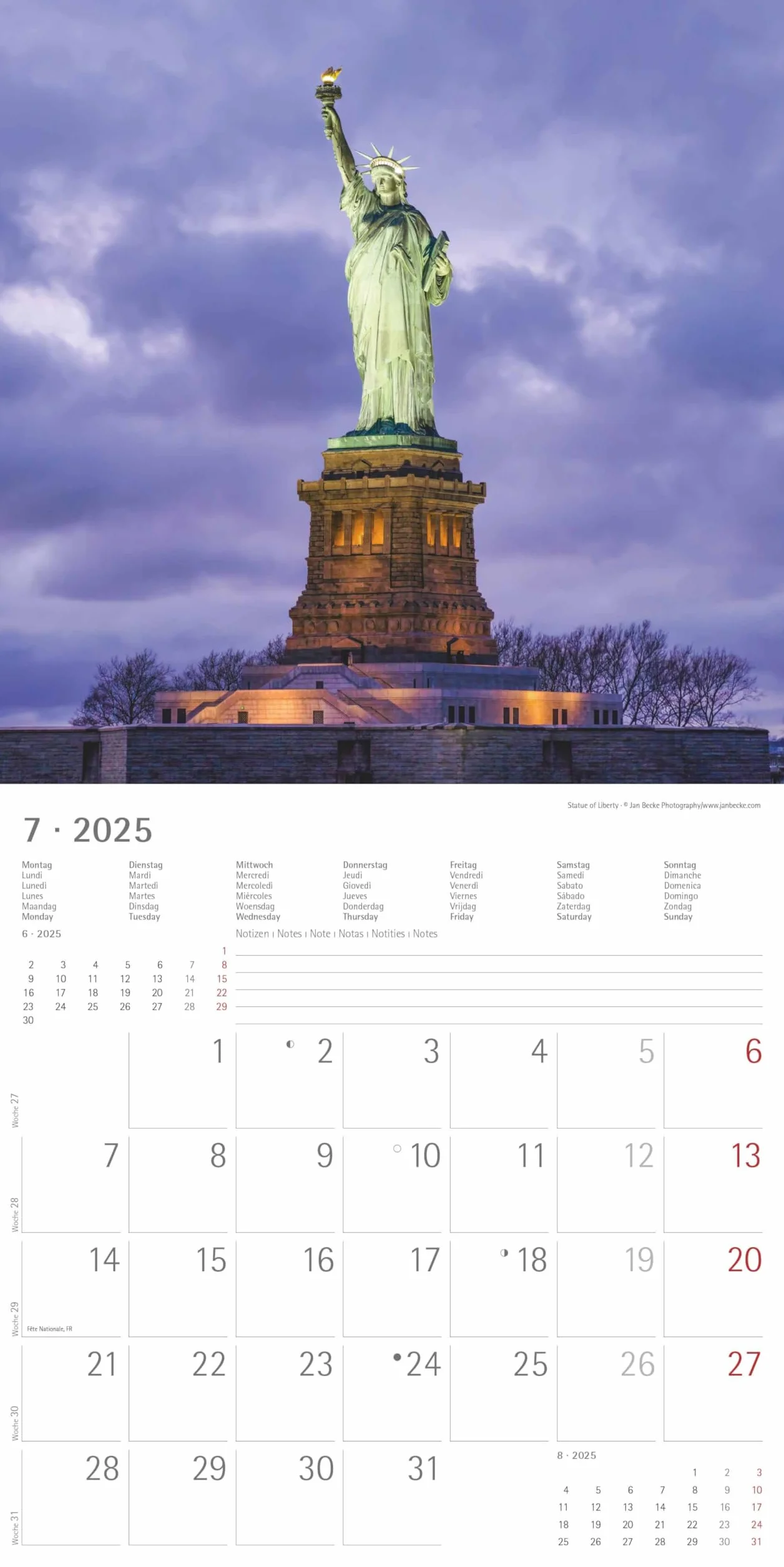 Alpha Edition - New York 2025 Broschürenkalender, 30x30cm, Wandkalender mit Platz für Notizen und Termine, Bilder amerikanischen Metropole, Monatsübersicht und Ferientermine DE/AT/CH