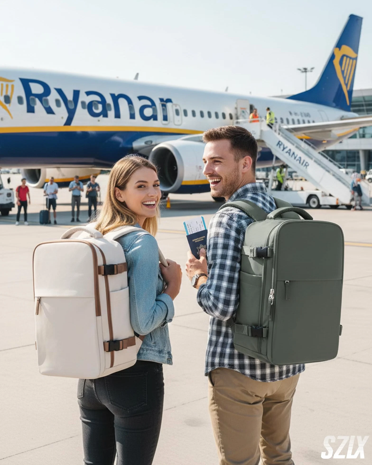 SZLX Ryanair duży plecak podróżny, bagaż podręczny, 40 x 20 x 25, bagaż podręczny pod siedzeniem, Easyjet, torba podręczna, plecak na laptopa, do samolotu, torba podręczna, plecak na laptopa, do 14