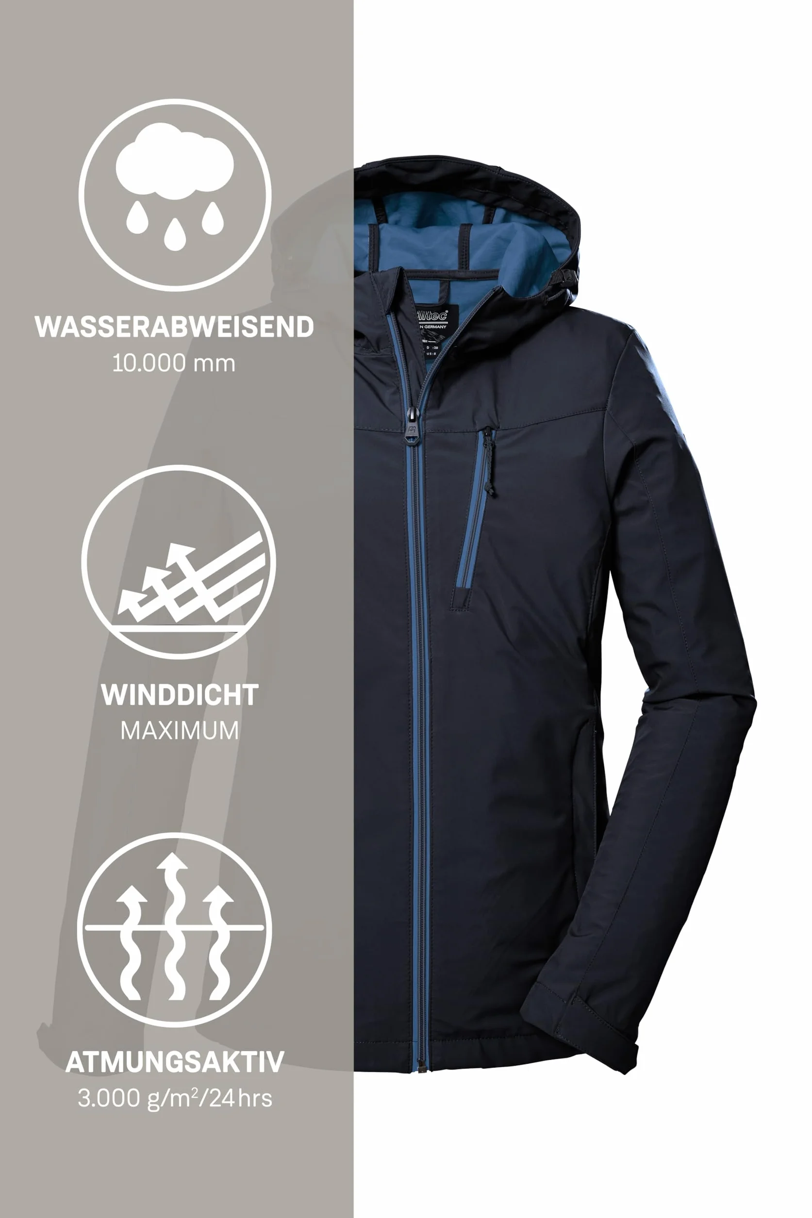 Killtec Kurtka typu softshell/kurtka outdoorowa z kapturem Women´s Kos 89 Wmn Sftshll Jckt