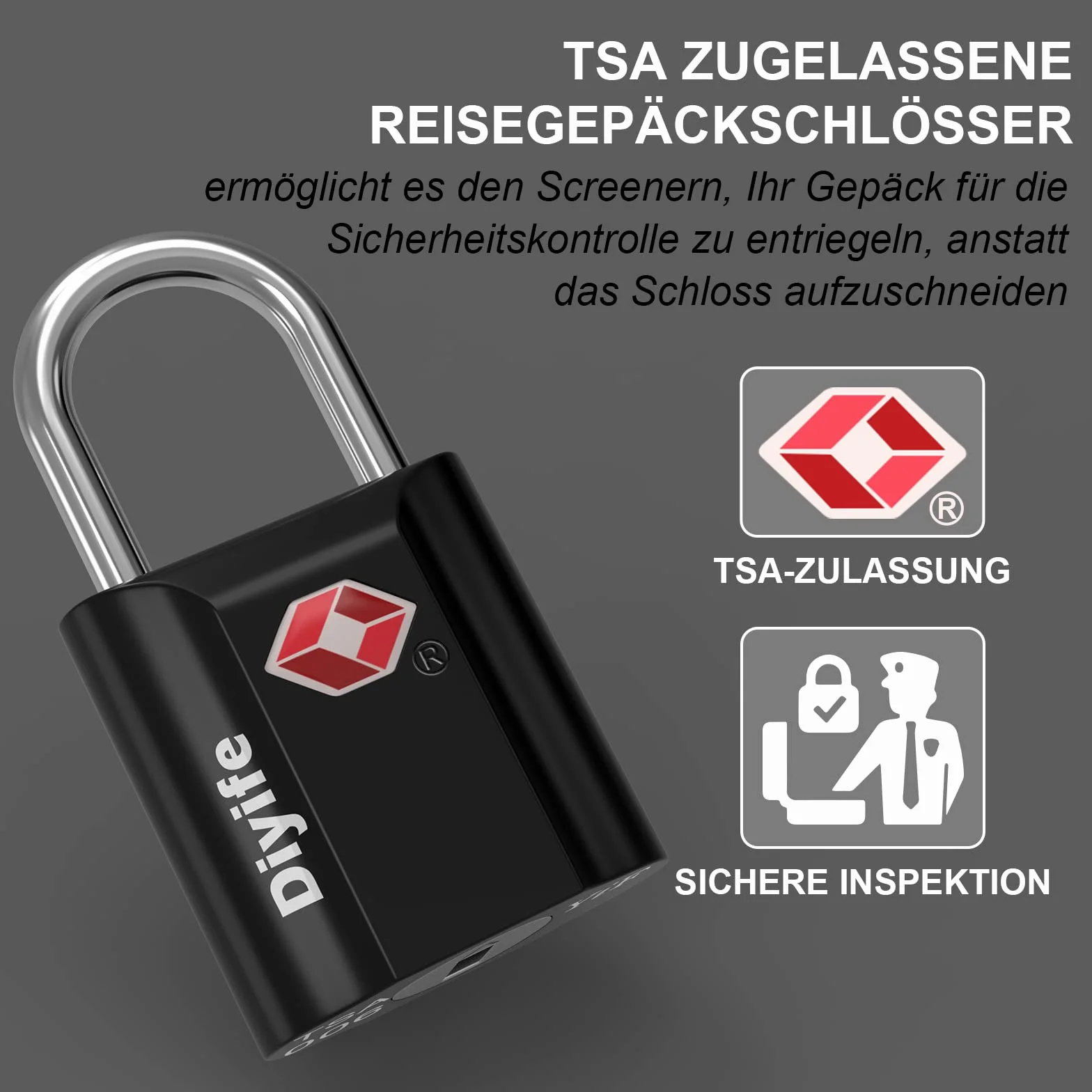 Diyife TSA Luggage Locks, [2 sztuki 4 klucze] zamek bezpieczeństwa blokada podróżna do walizek walizka itp. (Czarny)