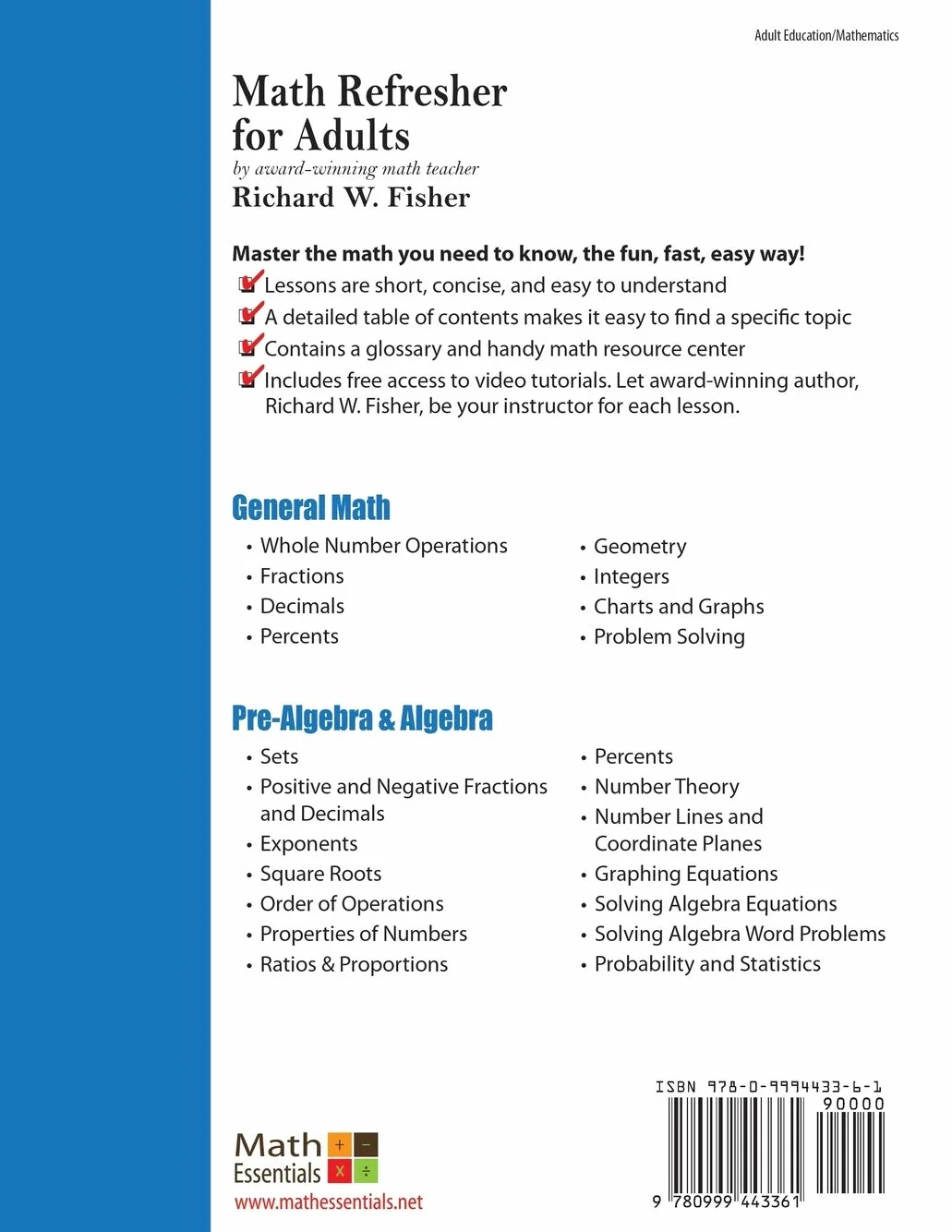Math Refresher for Adults: The Perfect Solution