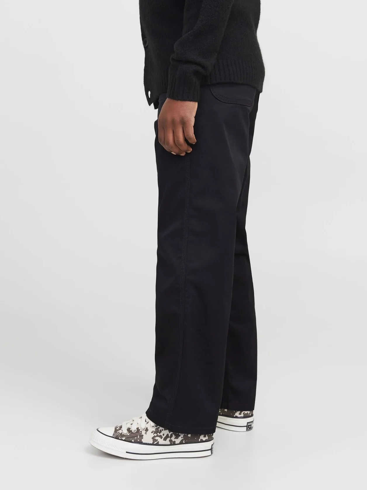 JACK&JONES JUNIOR Jpstalex Clean Jjworker Pants Noos Jnr spodnie chłopięce, Czarny/szczegóły: szwy W. Dtm, 152