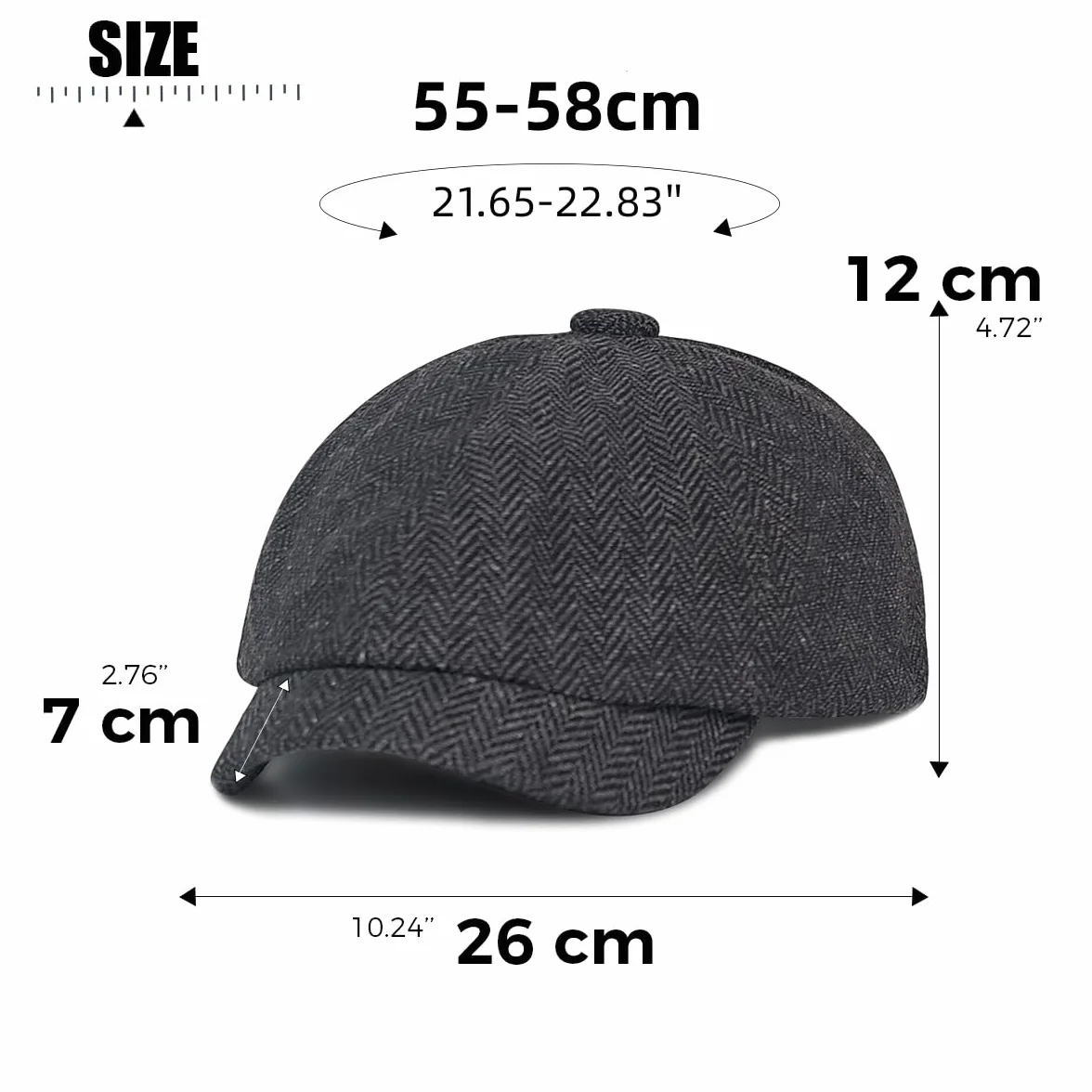 Męska czapka z daszkiem w stylu vintage, regulowana czapka z daszkiem Newsboy, czapka z daszkiem Gatsby Ivy, czapka z daszkiem do golfa, zimowa czapka Dri