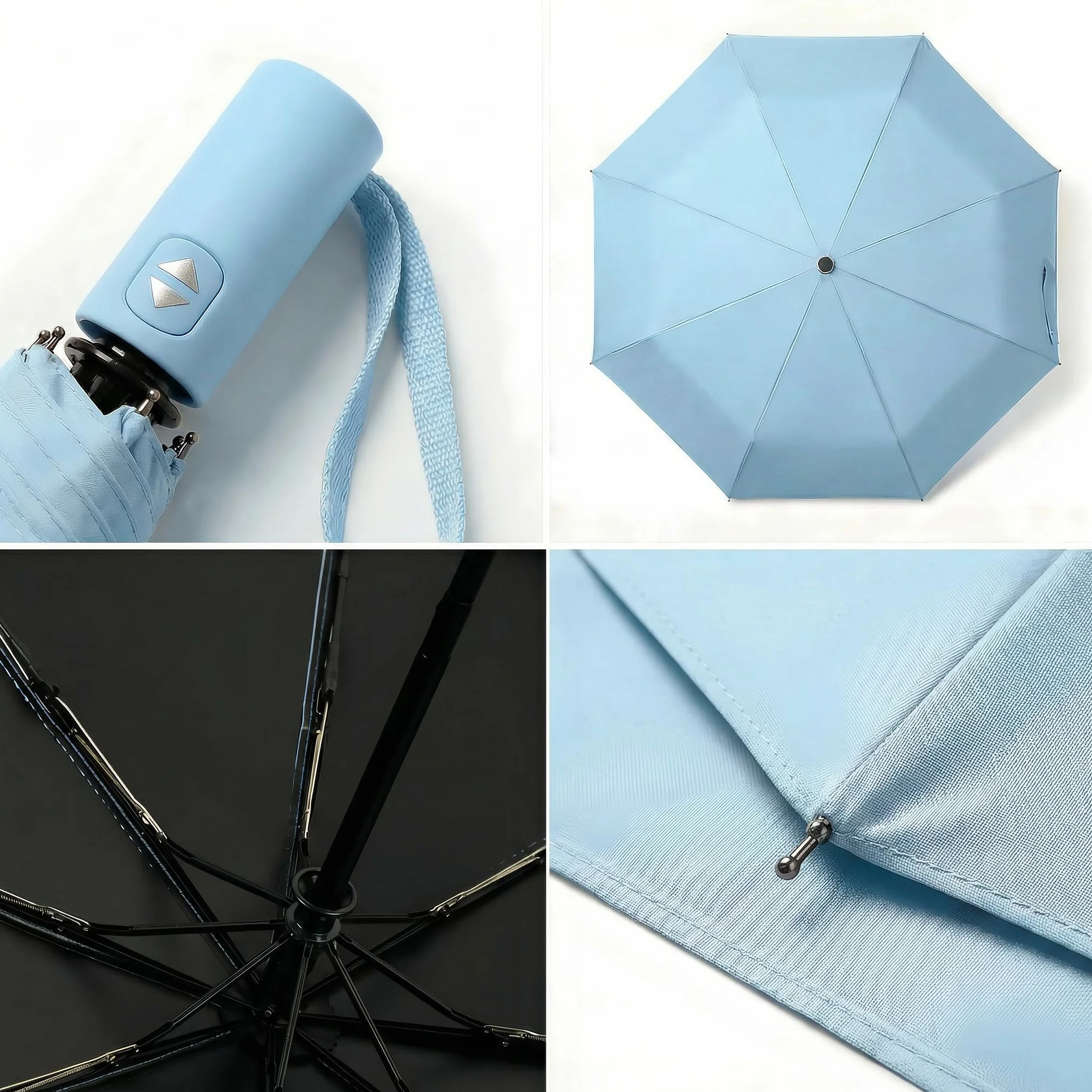 BAODINI Mały parasol podróżny chroniący przed promieniowaniem UV, kompaktowy, na deszcz i słońce, UPF 50+, wiatroszczelny, przenośny, 106 cm, dla kobiet i mężczyzn
