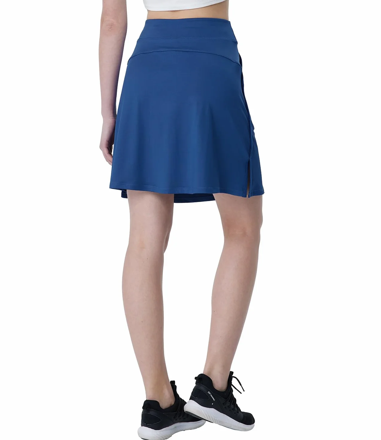 Skort damska spódnica do kolan, aktywna spódnica turystyczna ze spodniami wewnętrznymi, spódnica tenisowa z kieszeniami, letnia spódnica sportowa, rozcięcie po bokach, spódnica Skort,