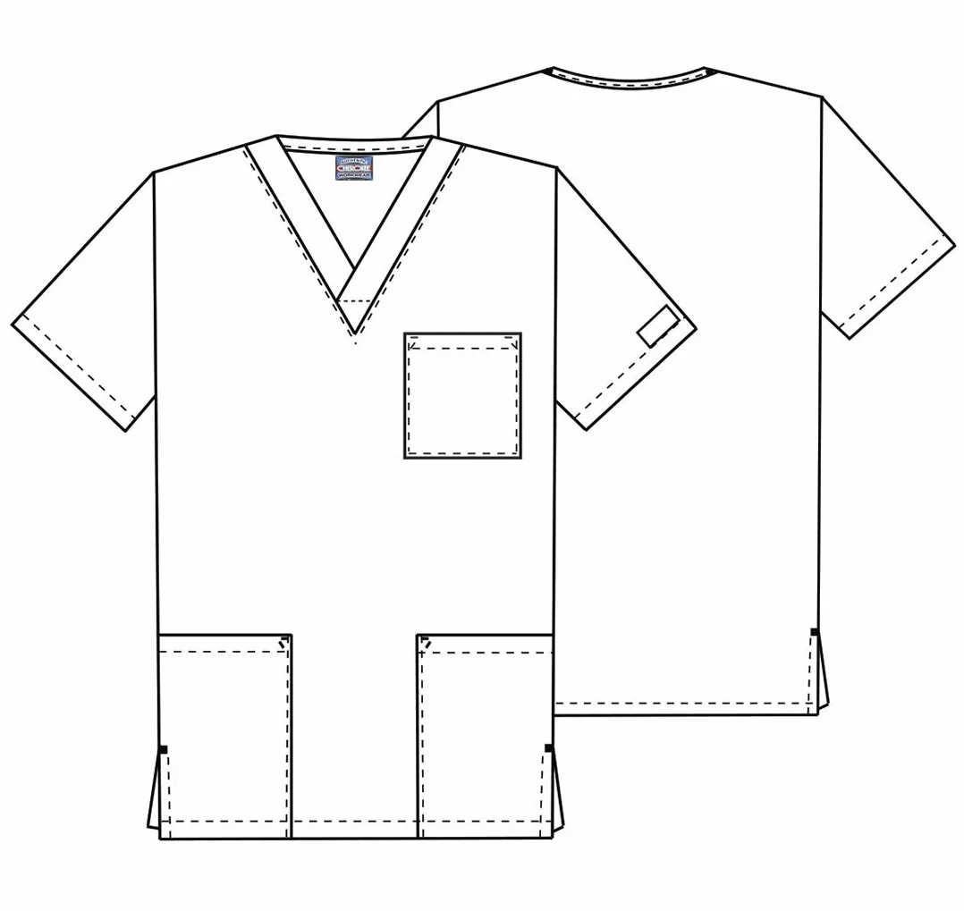 CHEROKEE Mężczyźni - Męski Scrub Top Plus Size Originals - Odzież medyczna - z 3 kieszeniami - Dekolt w serek - WWE4876
