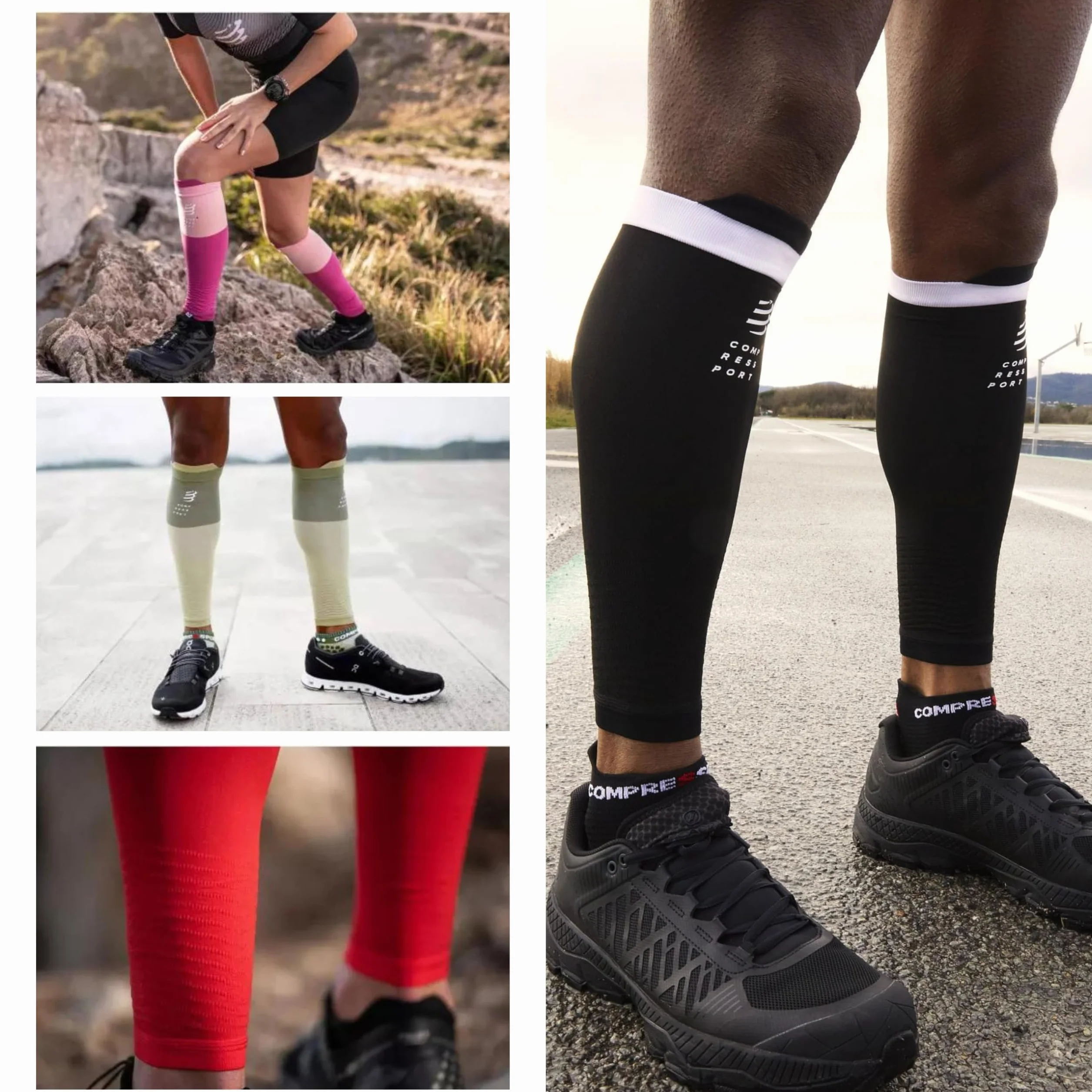 Compressport - bandaż kompresyjny na łydki – R2V2 – ochrona mięśni, wydajność i rekreacja do uprawiania sportu – ultralekki i antystatyczny – bieganie, jazda na rowerze, do jazdy na rowerze i