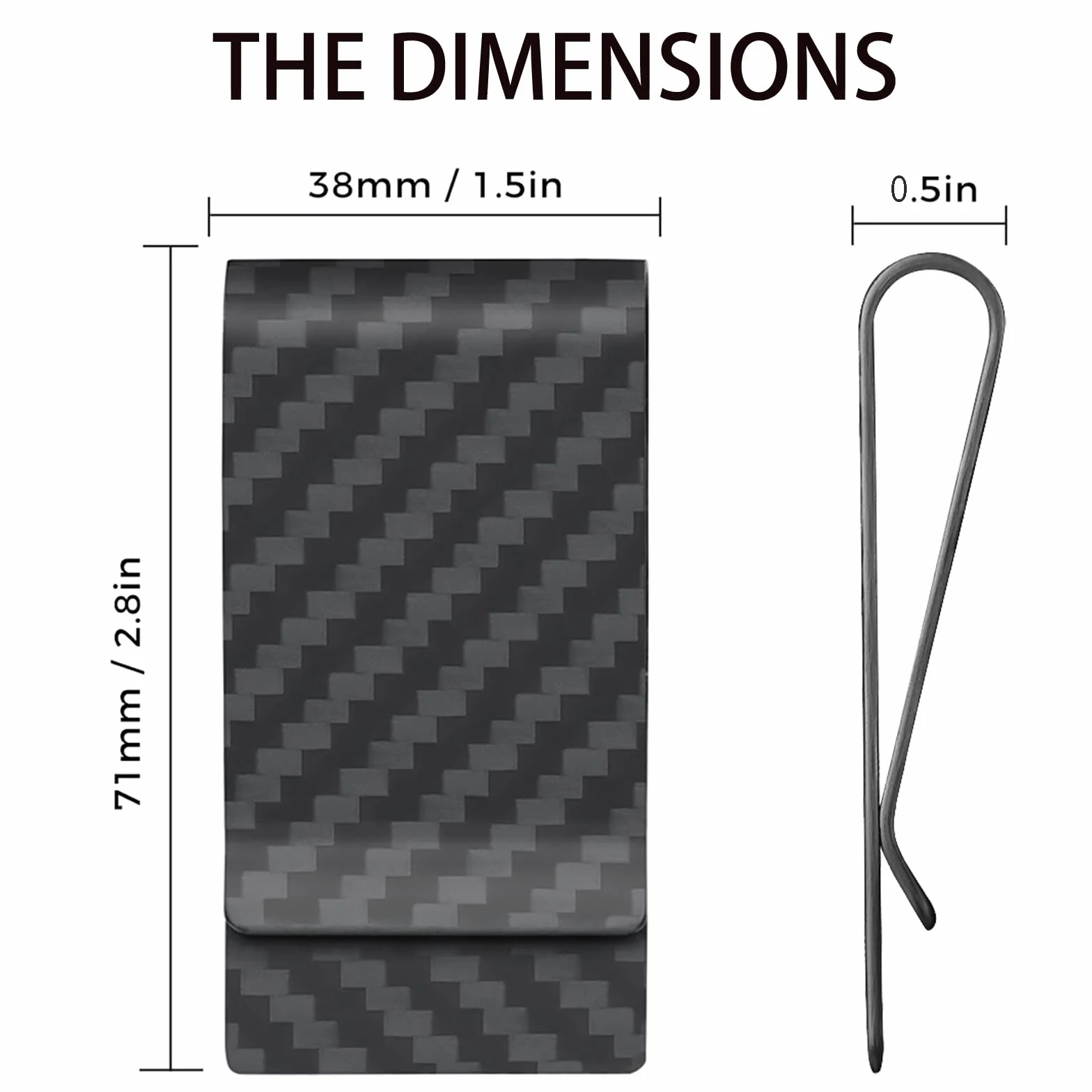 Carbon Fiber portfel z klamrą do pieniędzy, uchwyt na karty kredytowe CLL CARBONLIFE klipsy dla mężczyzn, srebro, m