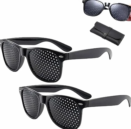 Lunisk Correction Glasses,Lunisk Vision Correction Glasses,Eyesight Improvement Care Exercise Eyewear Glasses,Unisex Eyesight Strengthening Pinhole glasses (2 pcs)