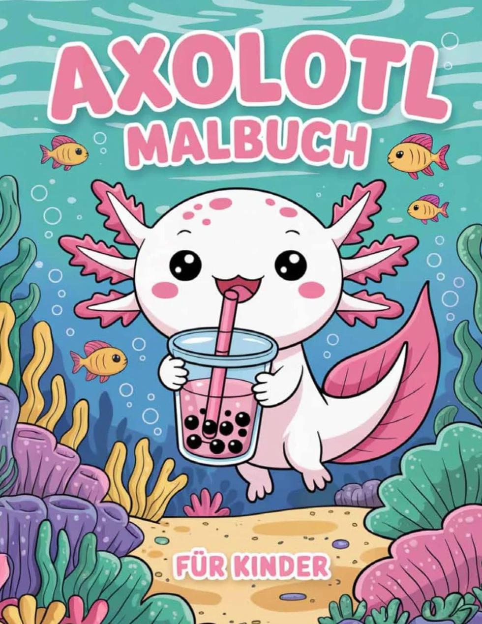 Axolotl Malbuch Für Kinder: +50 einzigartige und supersüße Malvorlagen für Kinder und Tierliebhaber über den faszinierendsten Salamander der Welt.