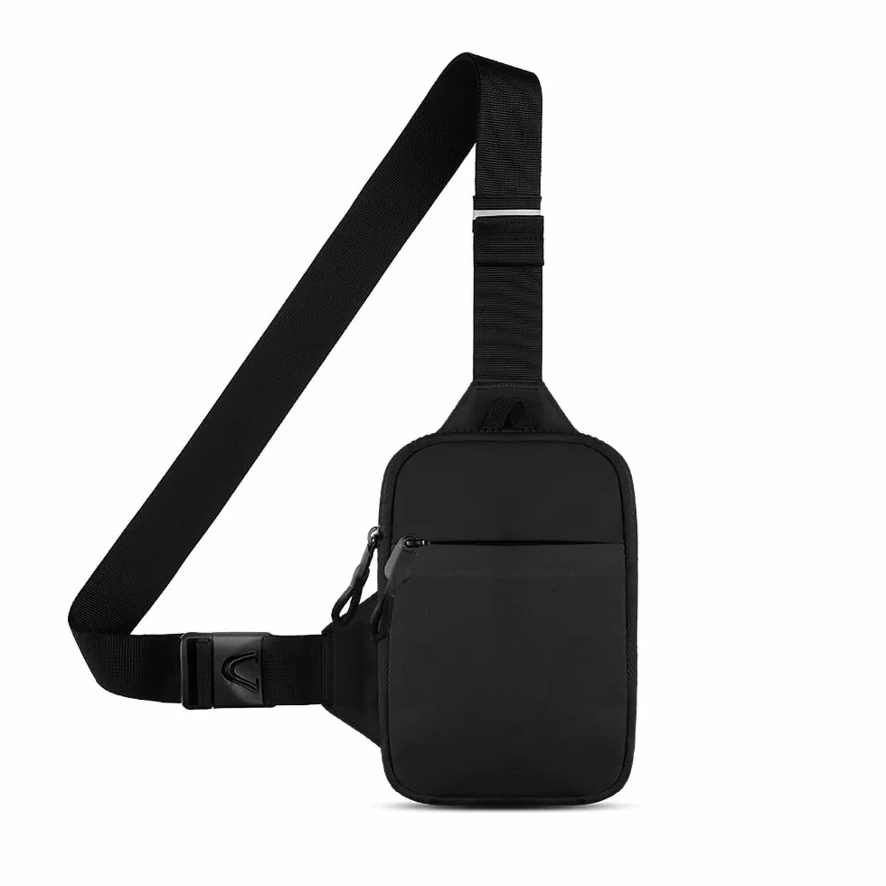 Simptech Mini torba crossbody, pasek, do biegania, uchwyt na telefon, podwójna kieszeń, wodoodporna, bez użycia rąk, dla biegacza, do treningu, wędrówek, jazdy na rowerze, podróży