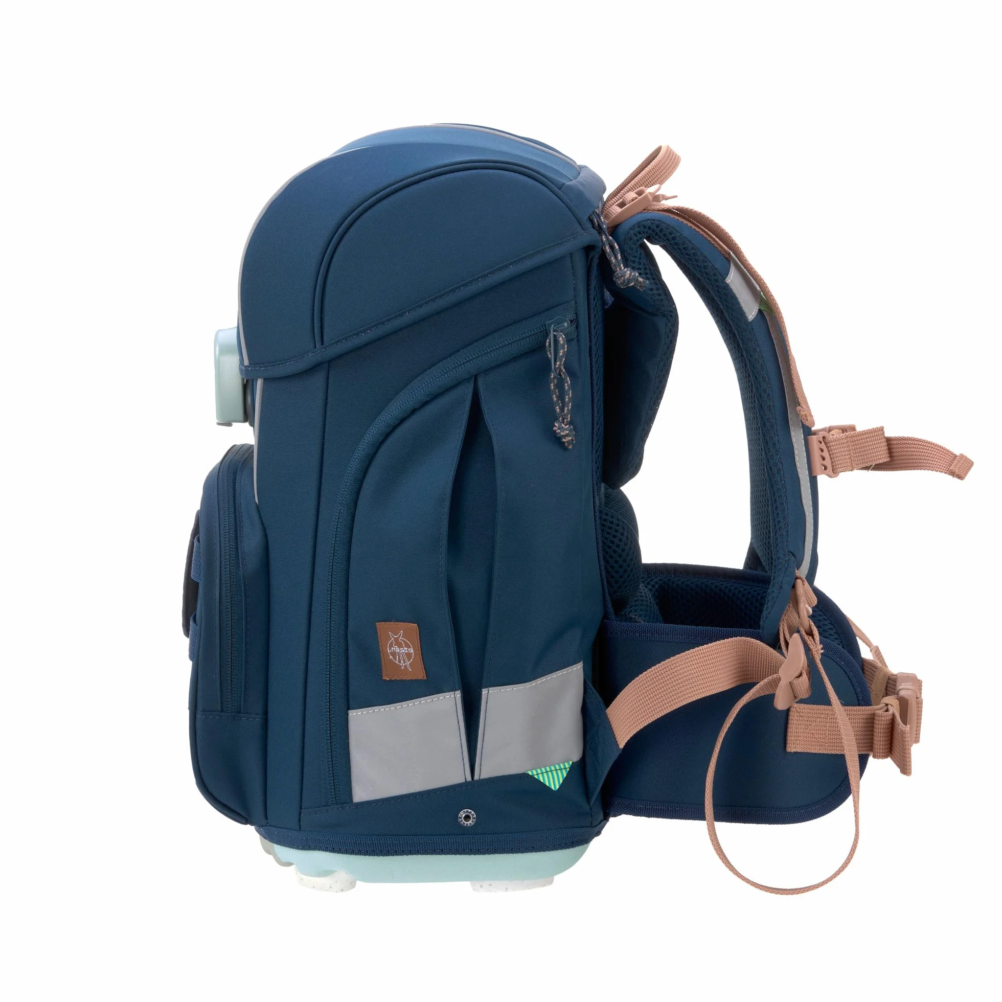 LÄSSIG 7-częściowy zestaw z tornistrem dla dzieci/School Set Boxy Unique navy, grantowy, Einheitsgröße, Casual