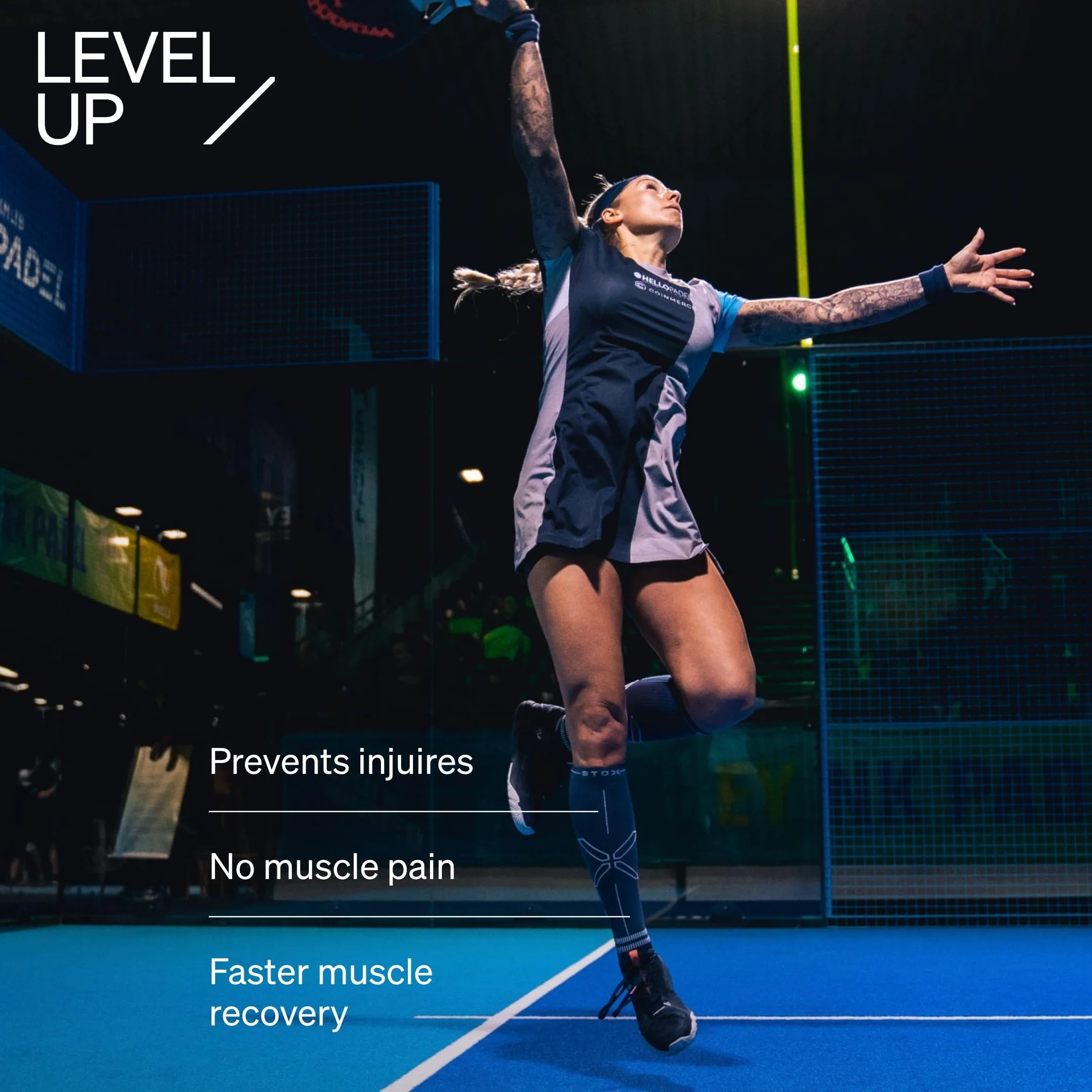 STOX Energy Socks, Damskie skarpety sportowe, klasa kompresji 23-32 mmHg, wyściełana wkładka, pończochy uciskowe, sportowe skarpety uciskowe, pończochy uciskowe, pończochy uciskowe, pończochy