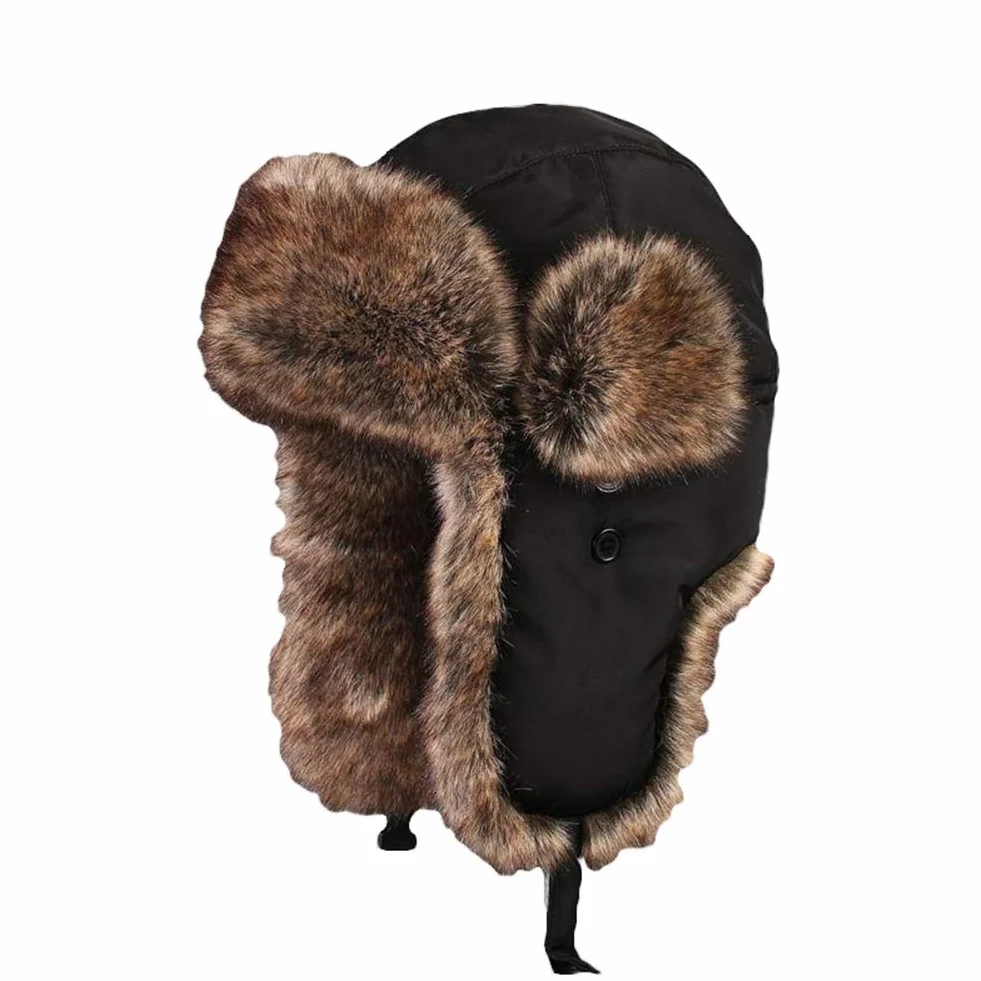 Insun Unisex czapka lotnicza zimowa, pilotka, ciepła czapka ze sztucznym futrem, ochrona uszu, bomber