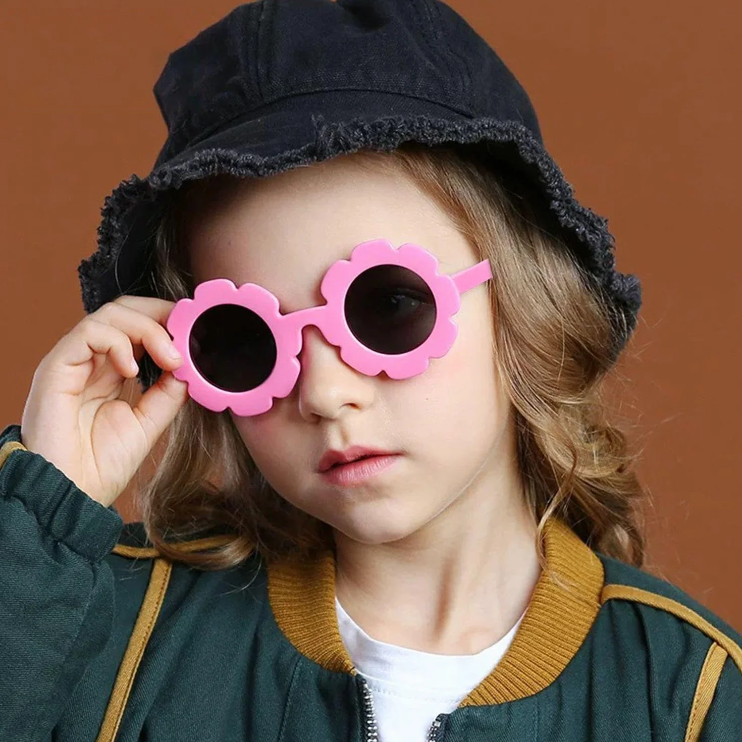 2 sztuki okularów z okrągłą ramką, dziecięce okulary przeciwsłoneczne, urocze i zabawne okulary przeciwsłoneczne, artykuły podróżne na świeżym powietrzu., Żółty, Taglia unica