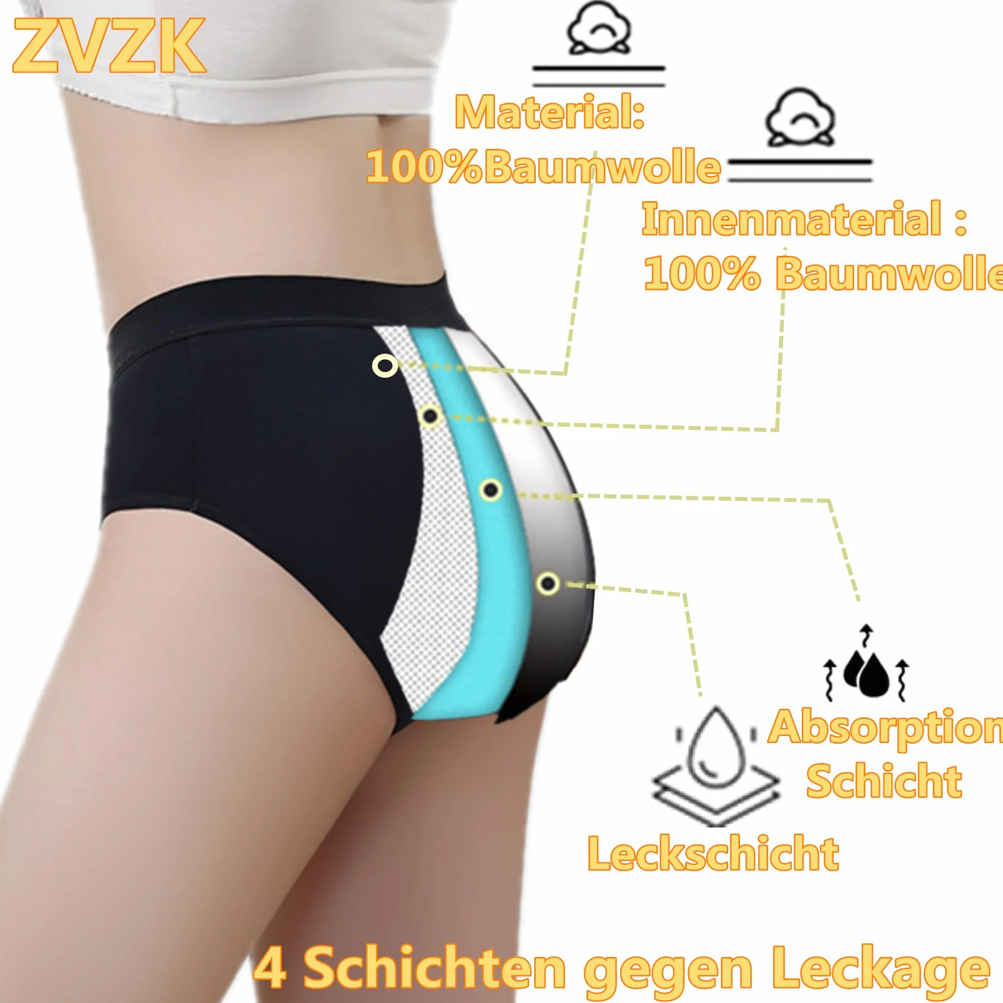 Bielizna okresowa dla dziewcząt z silnym krwawieniem, 30 ml, 8-16 lat, bielizna bawełniana, majtki menstruacyjne