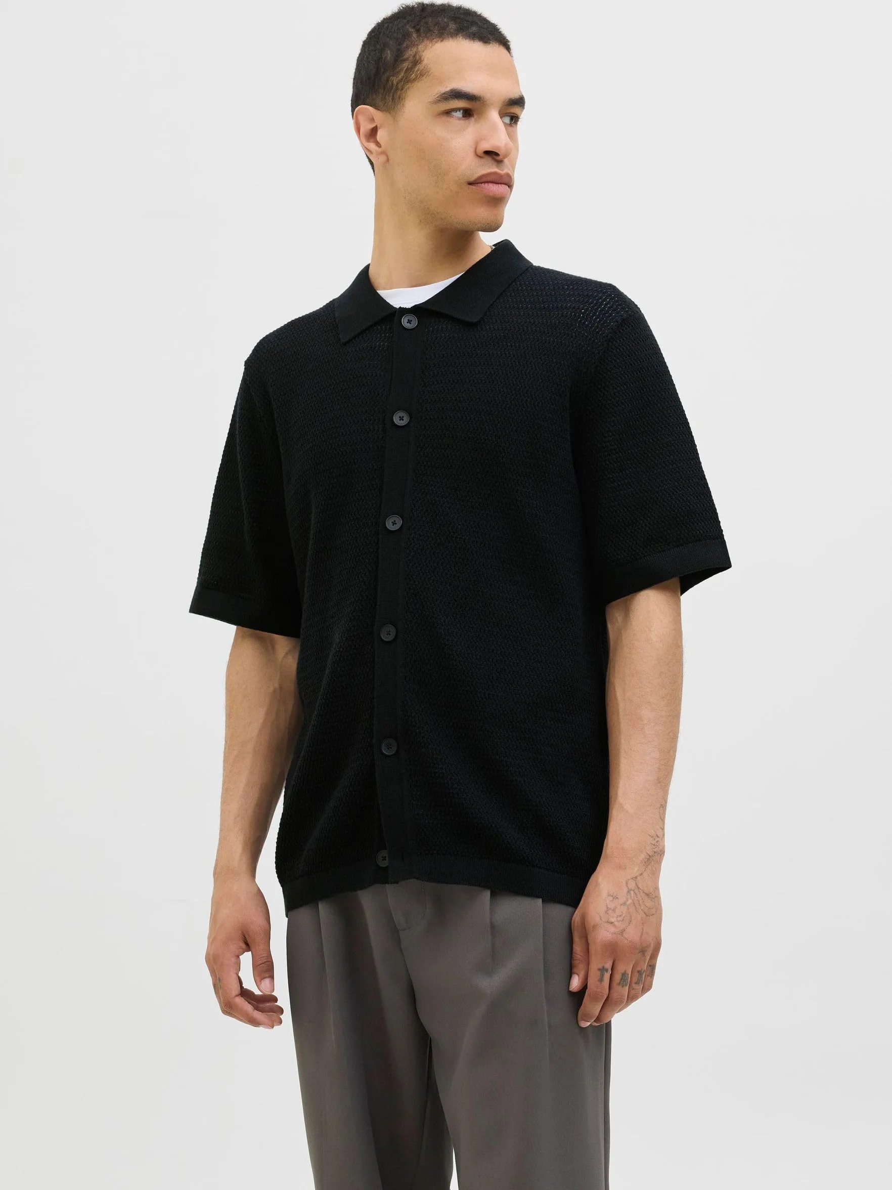 JACK & JONES Jprblajones Knit Polo Ss męska koszulka polo, czarny, M