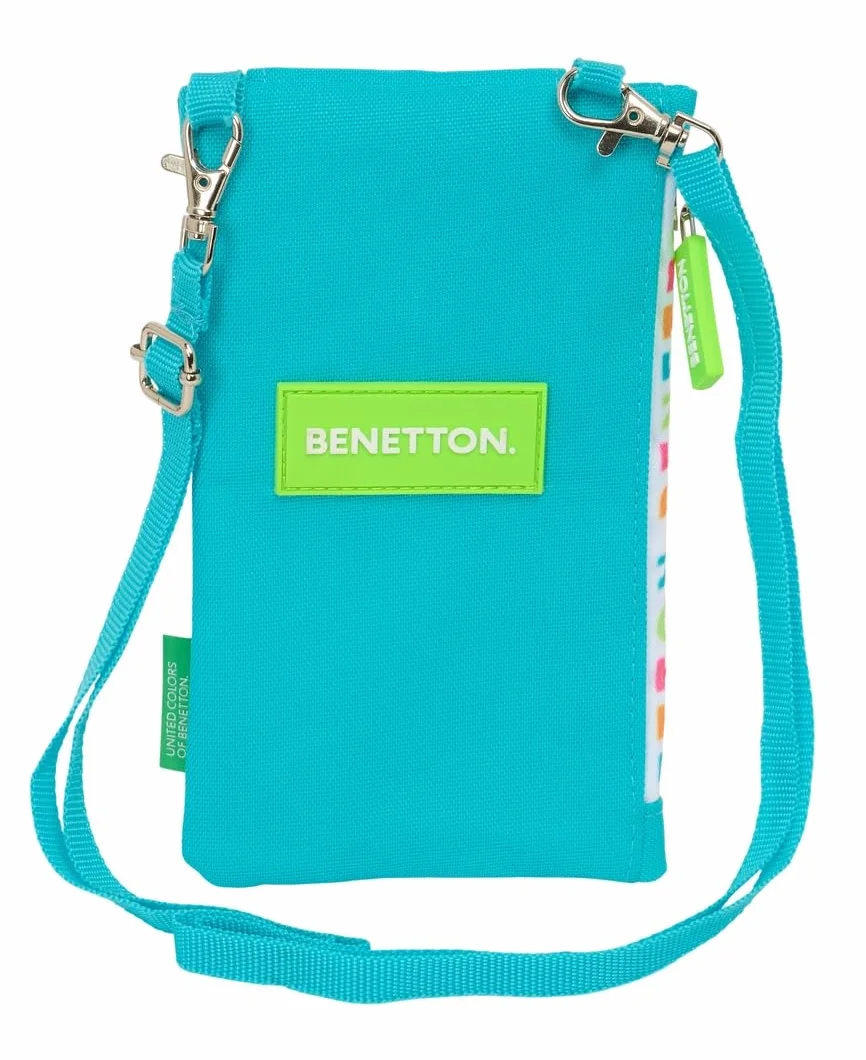 BENETTON SUMMER - Standardowa portmonetka na telefon komórkowy, wygodna i wszechstronna, jakość i wytrzymałość, 19 x 10 cm, Niebieski, M, Casual