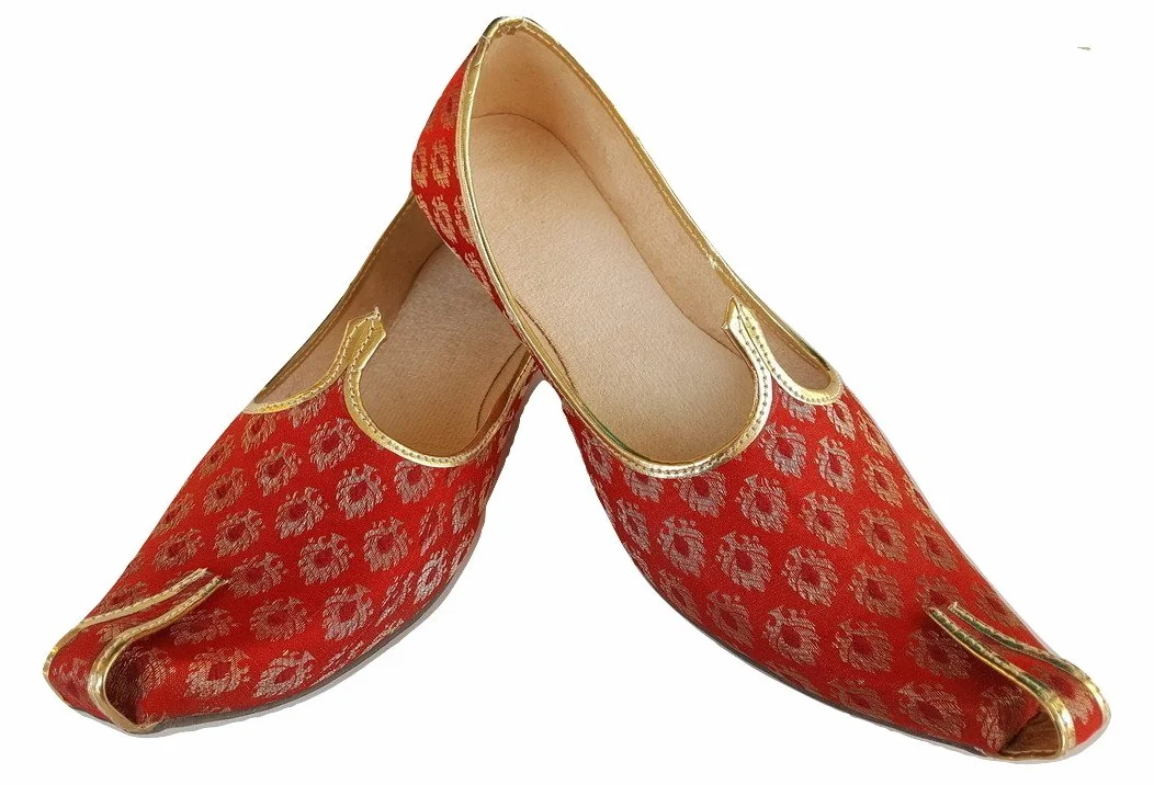 Męskie punjabi Jutti Mojari etniczne indyjskie buty Khussa płaskie buty ślubne rozmiar US 8-12…