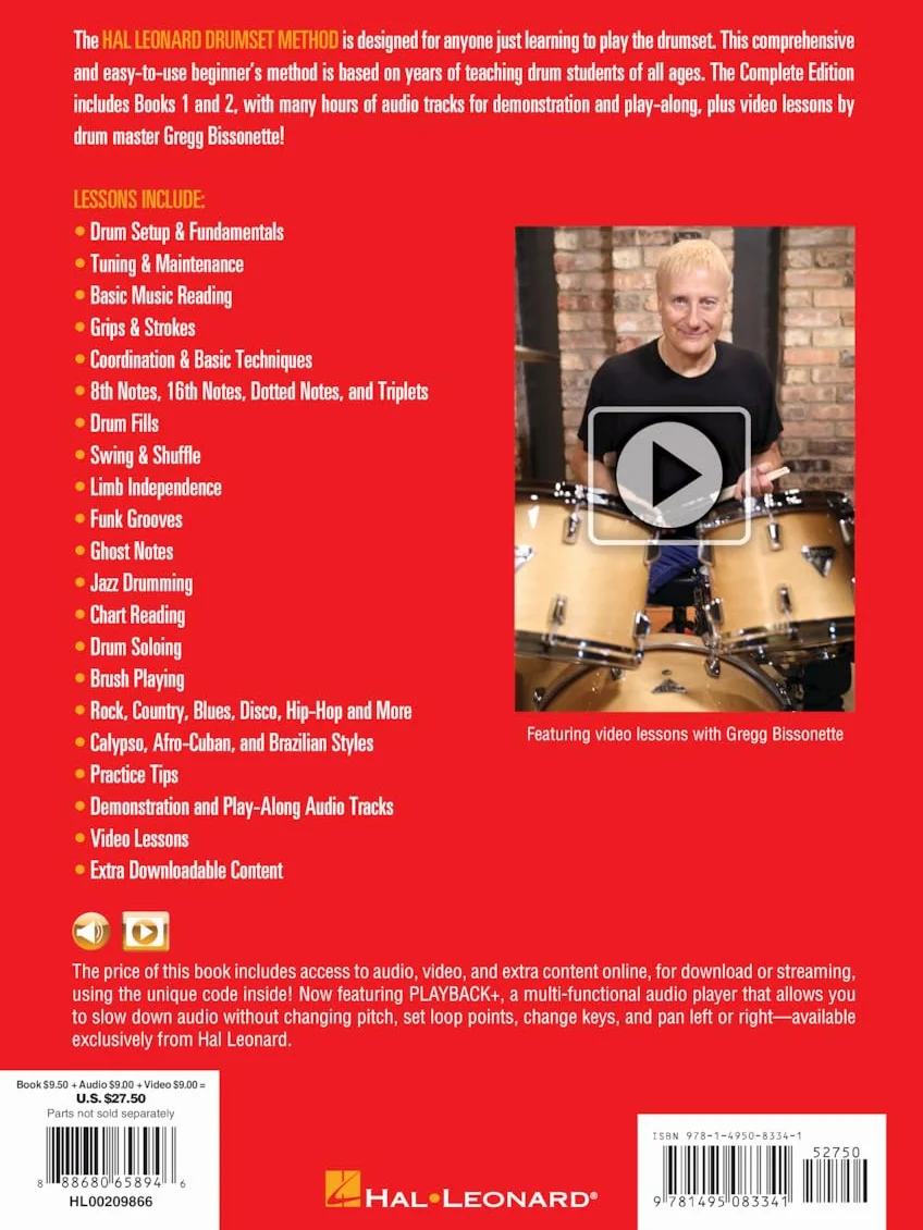 Hal Leonard Drumset Method - Complete Edition (Book/Online Audio): Books 1 & 2 with Video and Audio