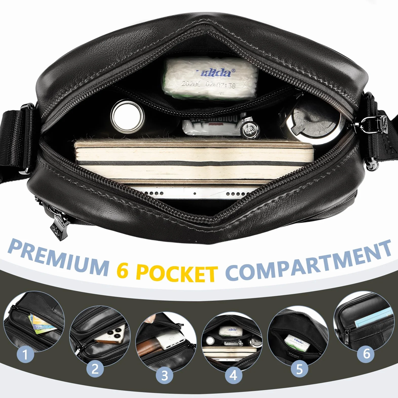SPHAER Męska Torba Na Ramię Skórzana Torba Crossbody Męskie Torby Casualowe Torby Boczne Biznesowa Torba Kurierska Wodoodporna Z Regulowanym Paskiem Dla Mężczyzn Do Codziennego Użytku W Pracy