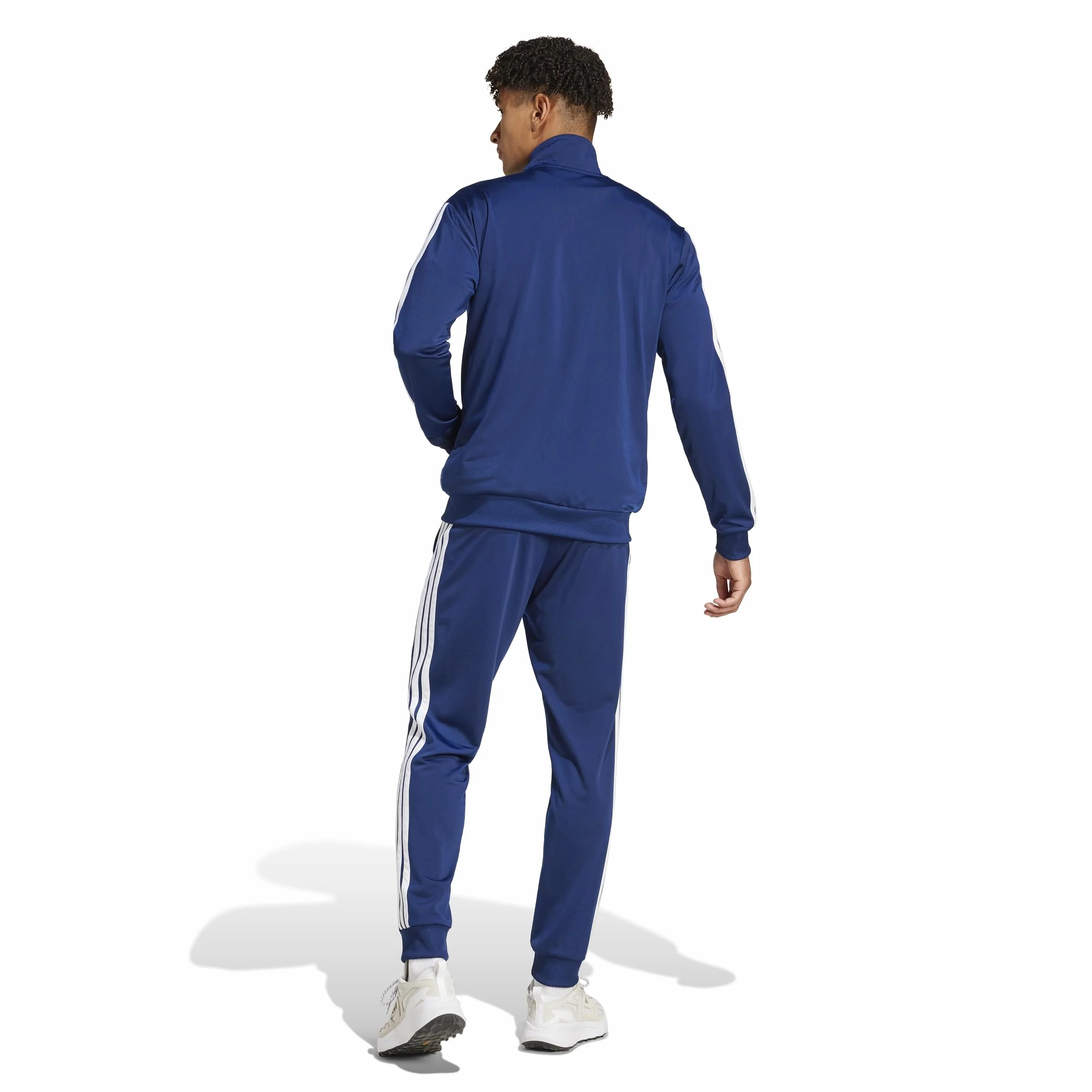 adidas Mężczyźni SPORTSWEAR BASIC 3 STRIPES TRICOT TRACKSUIT, Dark Blue, M
