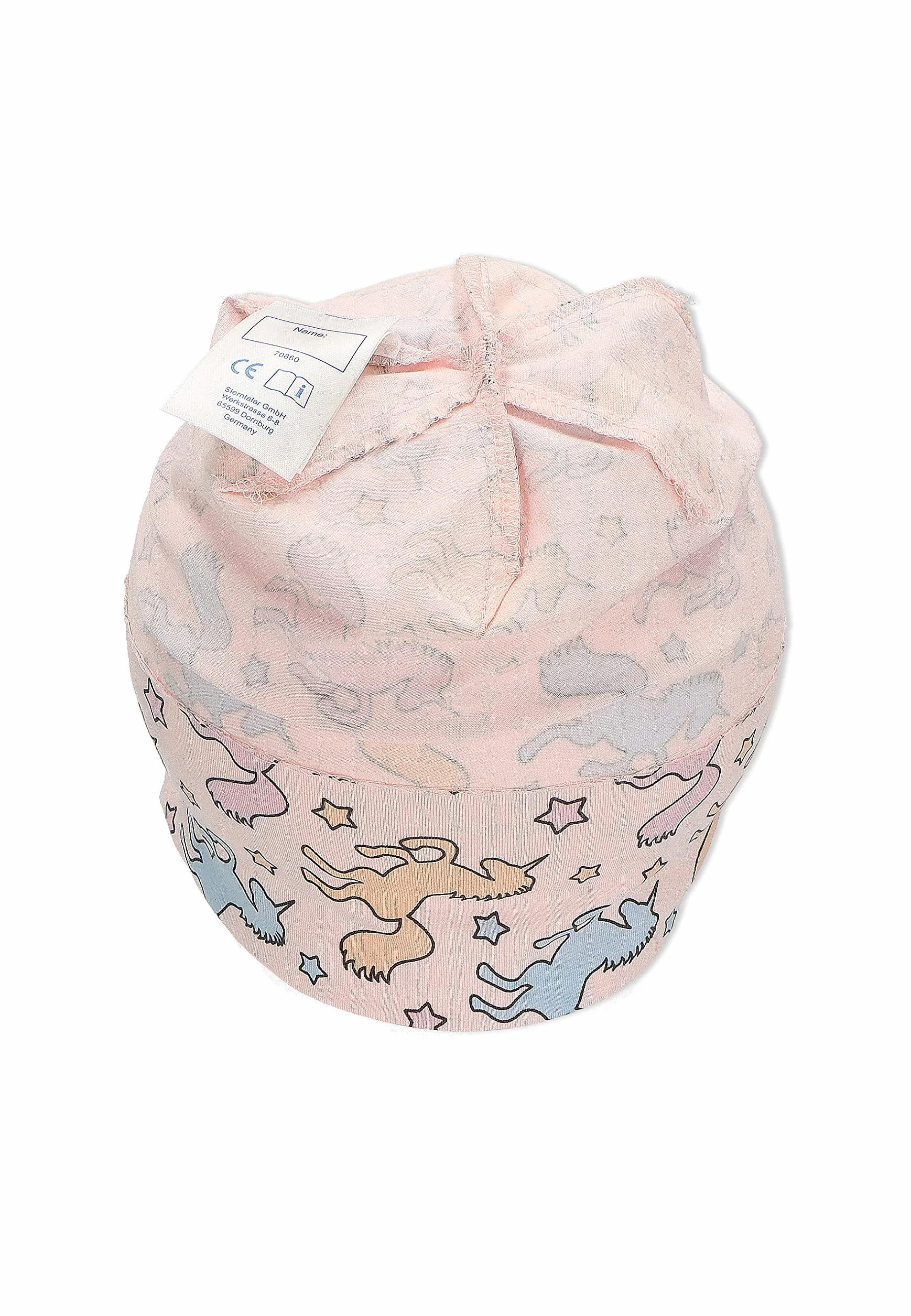 Sterntaler Dziewczęca czapka beanie z jednorożcem, Rosa, 49 cm