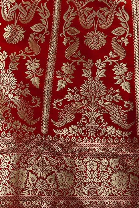 Damska sukienka żakardowa Lehenga Choli & Dupatta na wesele, dowolny rozmiar (Lehenga: częściowo szyta i bluzka: bez szycia)