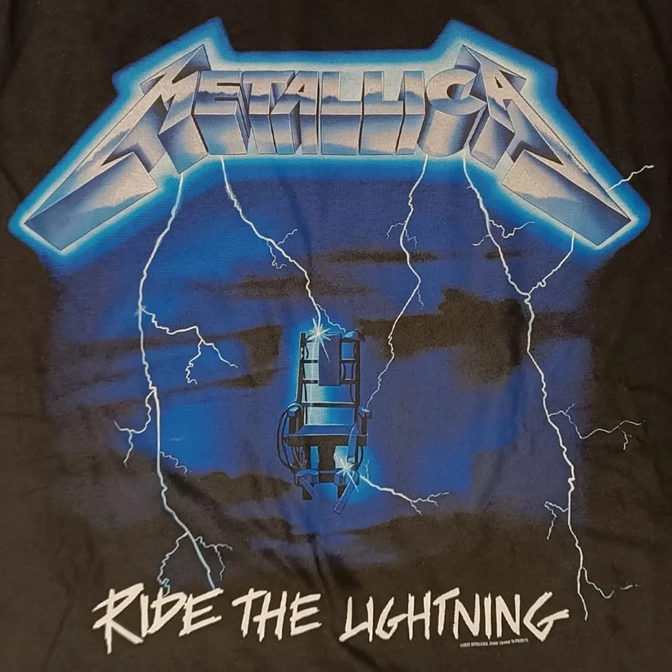 Metallica Koszulka Ride The Lightning. Oficjalna koszulka rockowa z zespołu Heavy Metal. Unisex Dorosły chłopiec